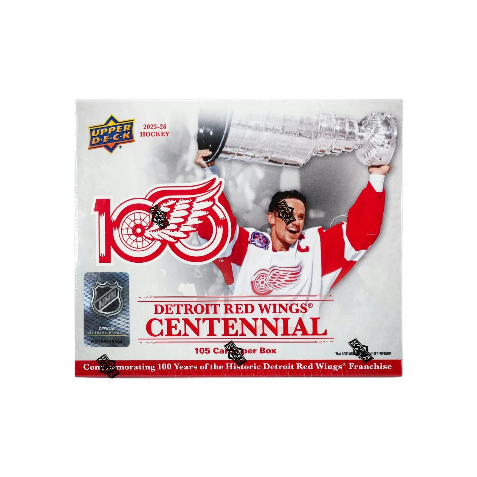 DRAFT - New 2025/26 Upper Deck Detroit Red Wings Centennial Hockey Box 20-Set Case