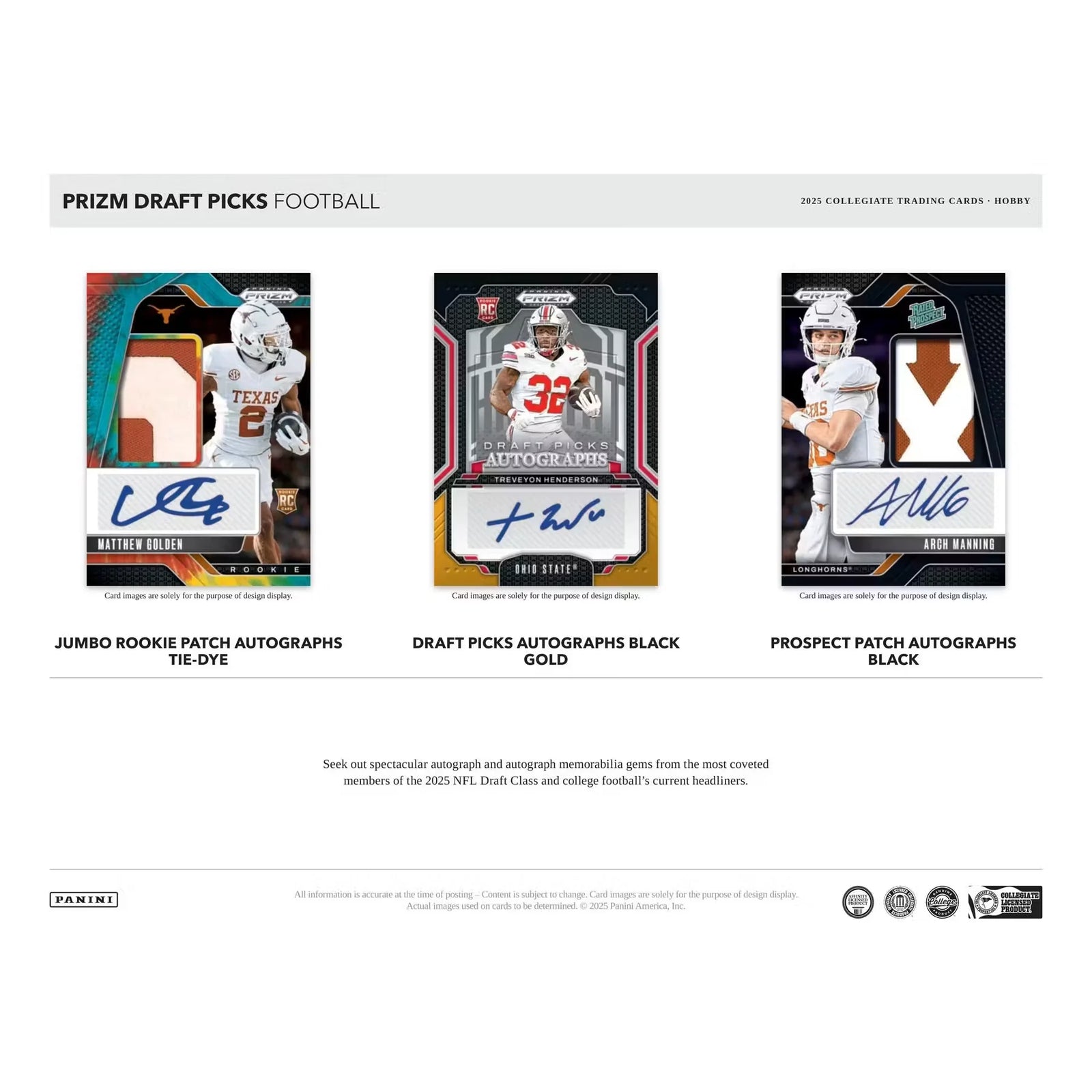 2025 Panini Prizm Draft Picks Football Hobby 16 Box Case