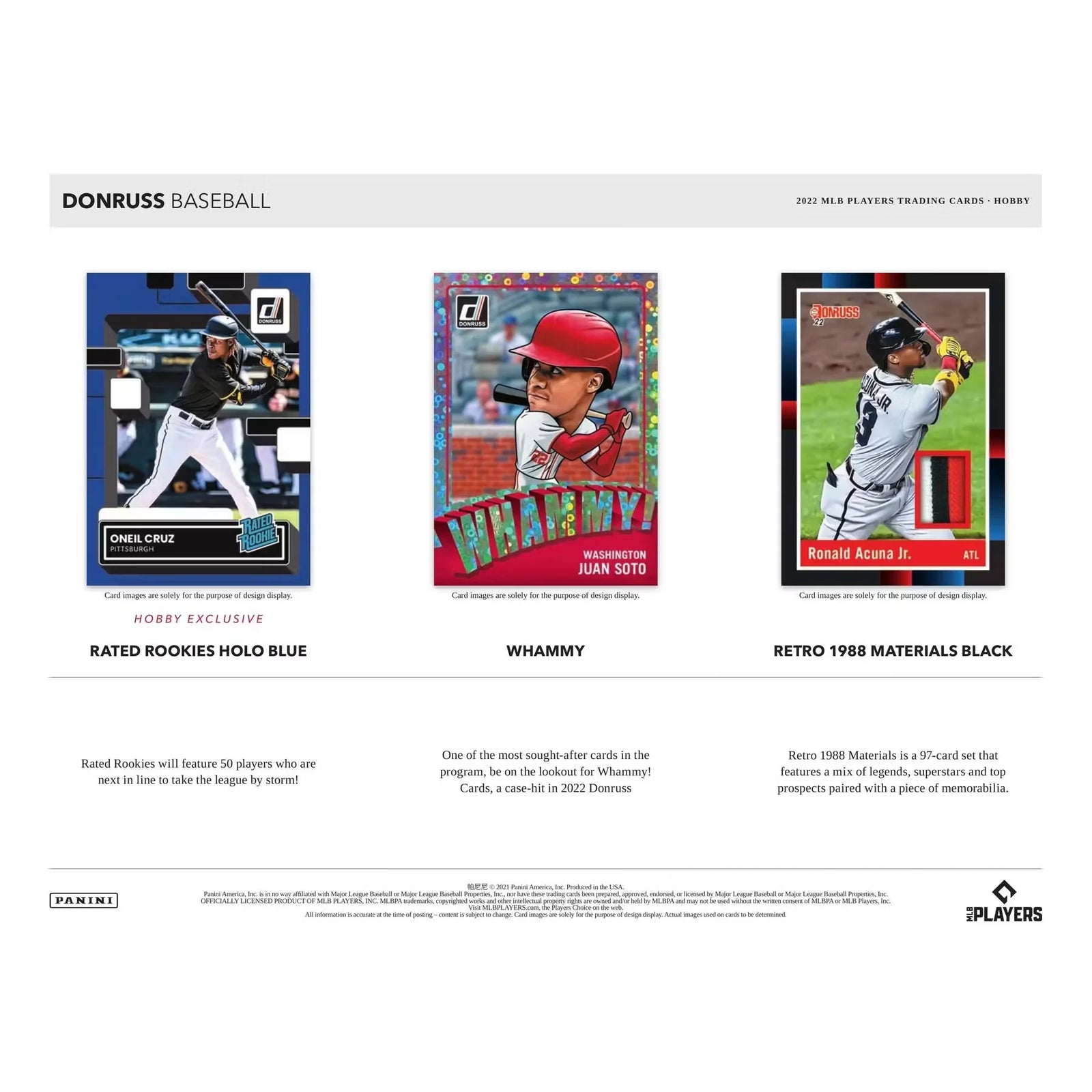 2022 Panini Donruss Baseball Hobby Box (Ships Sealed Only)