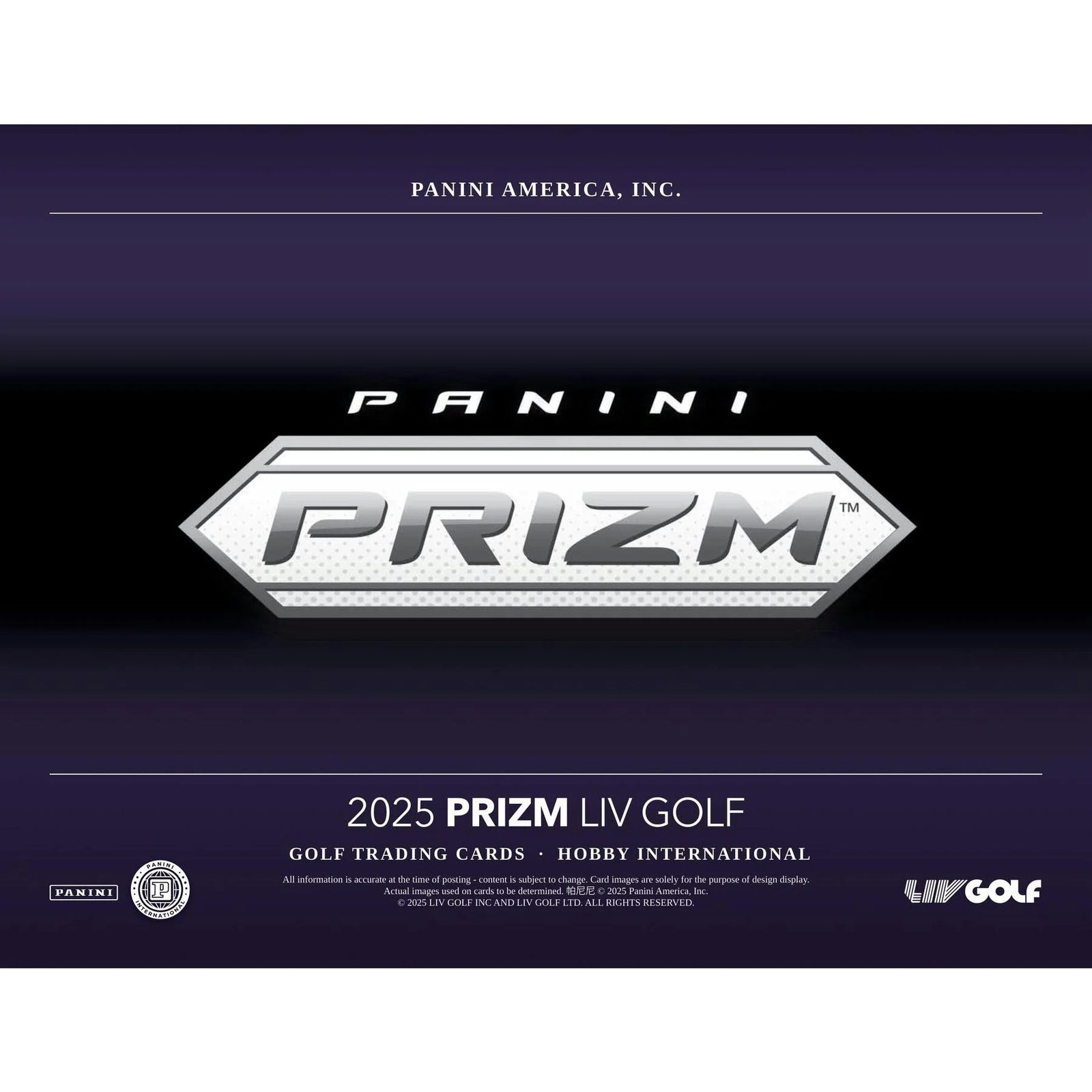 DRAFT - 2025 Panini Prizm LIV Golf International Hobby Box