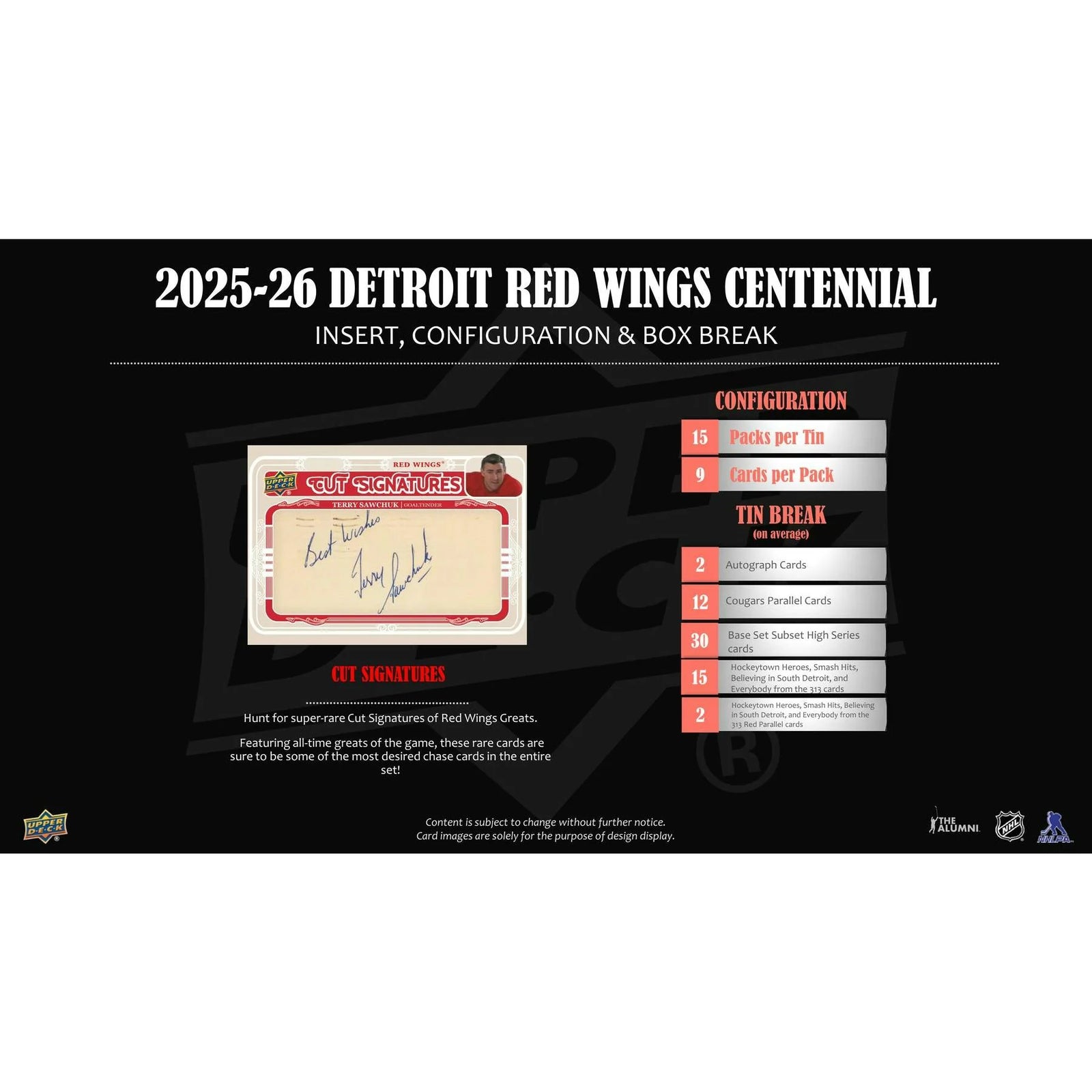 DRAFT - New 2025/26 Upper Deck Detroit Red Wings Centennial Hockey Hobby 16-Box Case