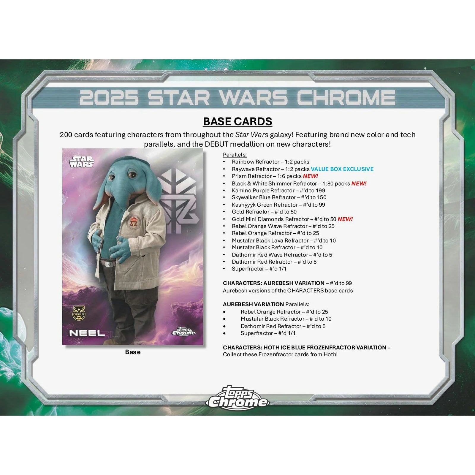 DRAFT - 2025 Topps Star Wars Chrome Blaster 40-Box Case | SKU BV8V0XPLUR