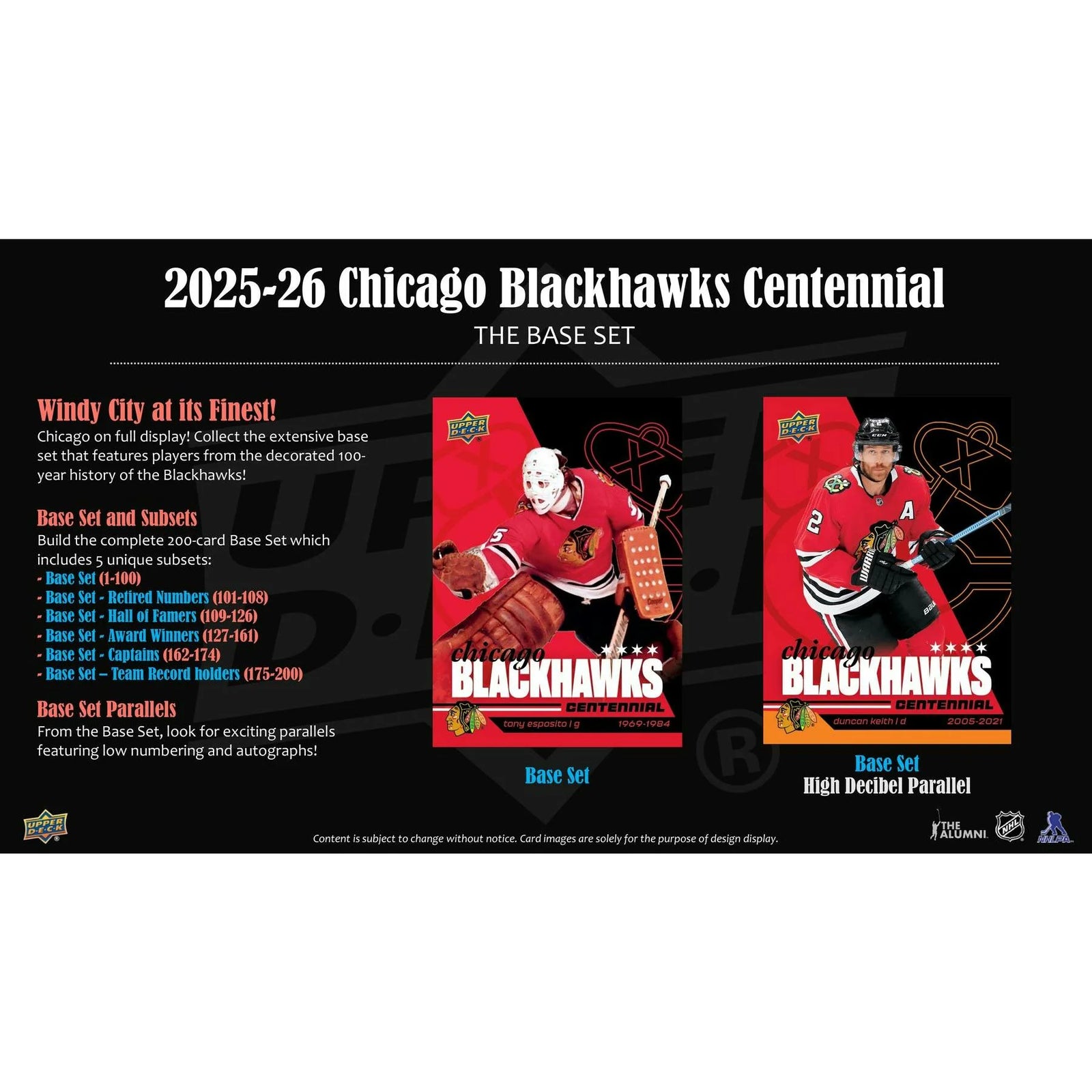 DRAFT - New 2025/26 Upper Deck Chicago Blackhawks Centennial Hockey Hobby 16-Box Case