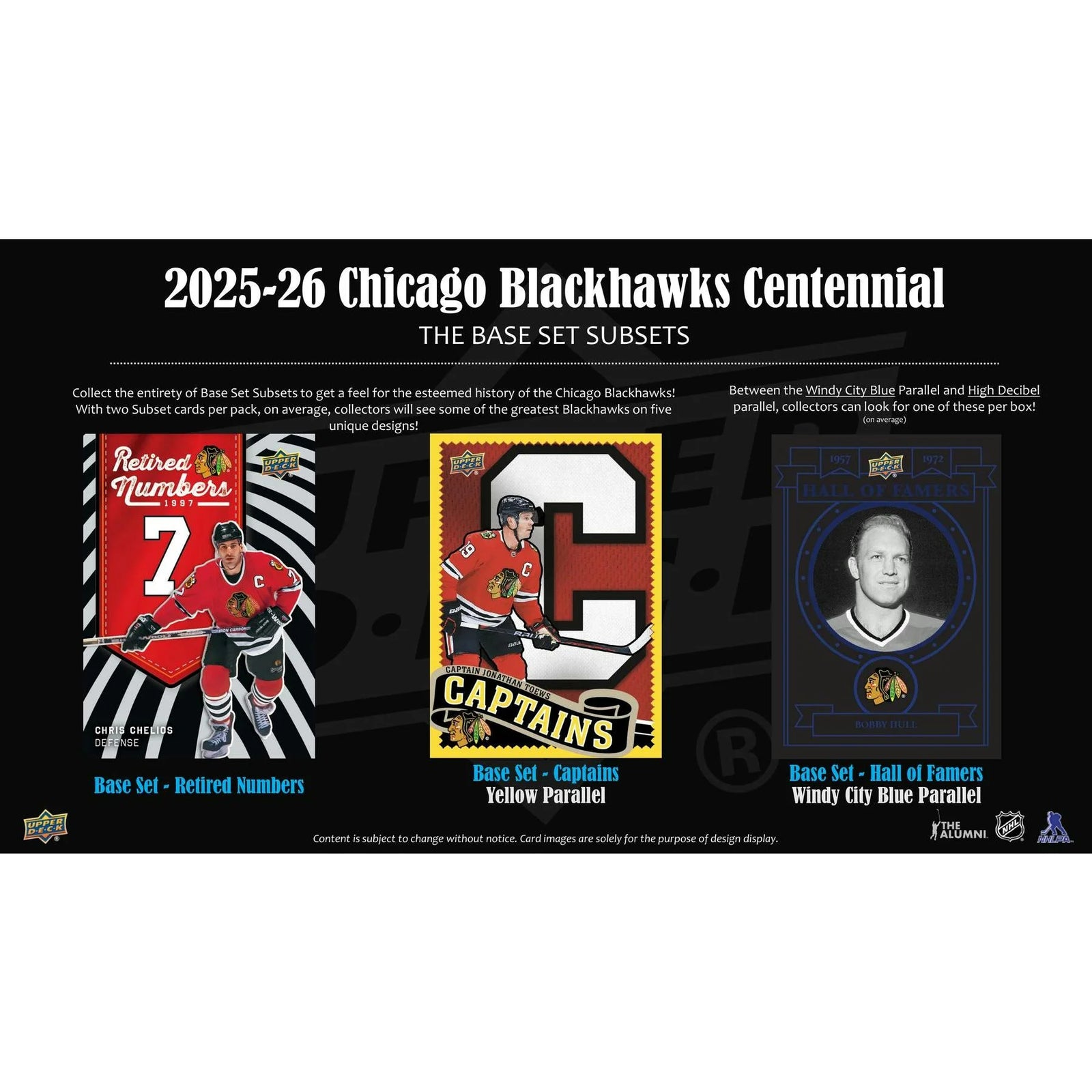 DRAFT - New 2025/26 Upper Deck Chicago Blackhawks Centennial Hockey Hobby 16-Box Case
