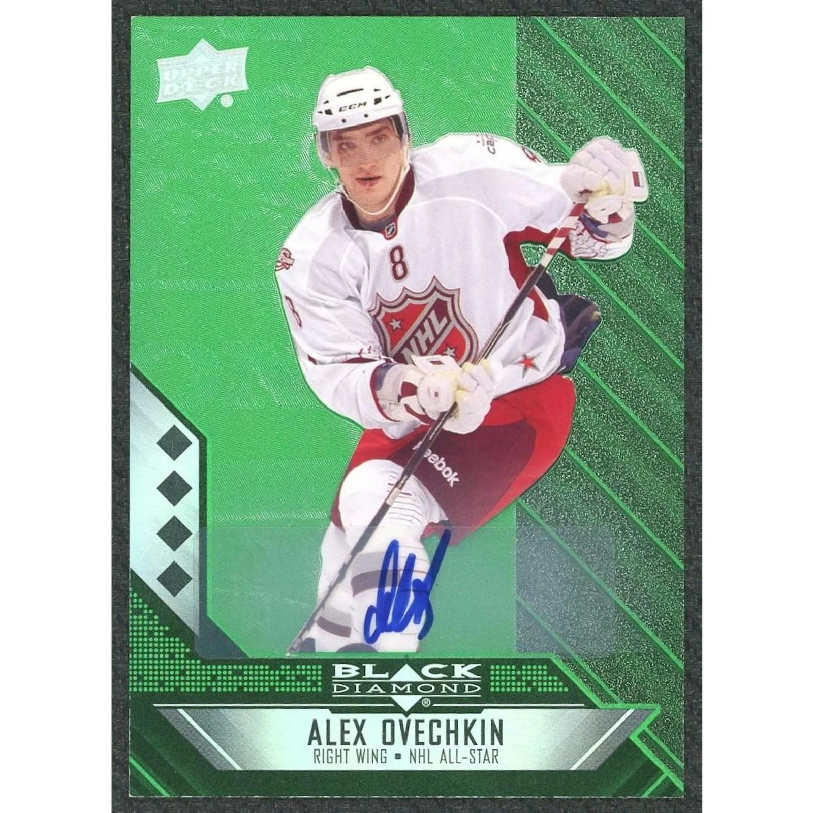 Alex Ovechkin Signed 2014-15 Upper Deck Black Diamond Card | Emerald/10