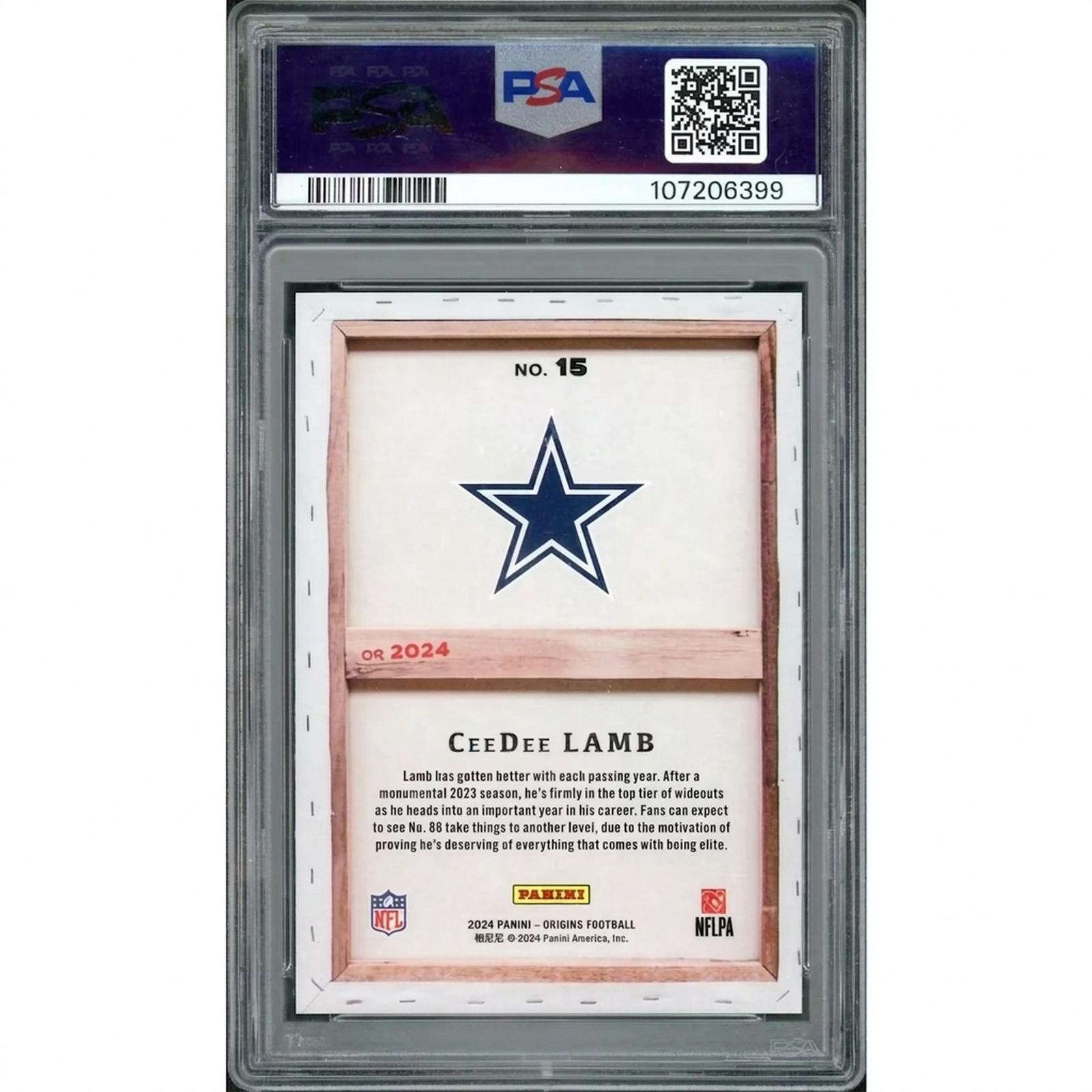 CeeDee Lamb 2024 Panini Origins Blank Slate #15 | PSA 9