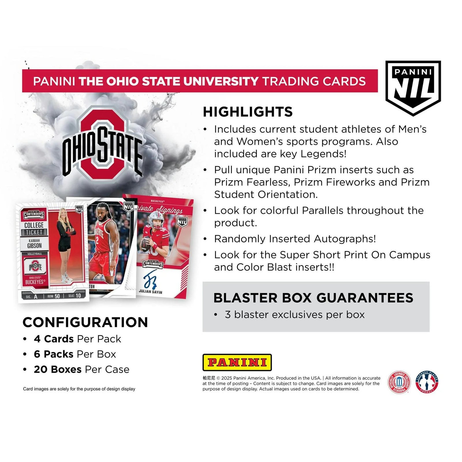 DRAFT - 2025 Panini NIL Ohio State University Blaster 20-Box Case
