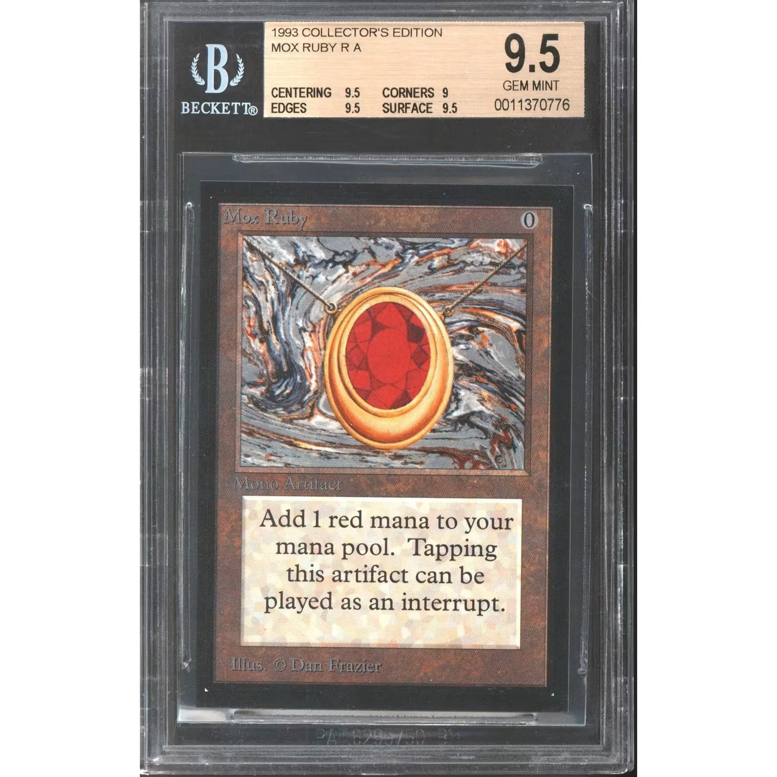 Mox Ruby Magic the Gathering Collector's Edition | BGS 9.5 Gem Mint