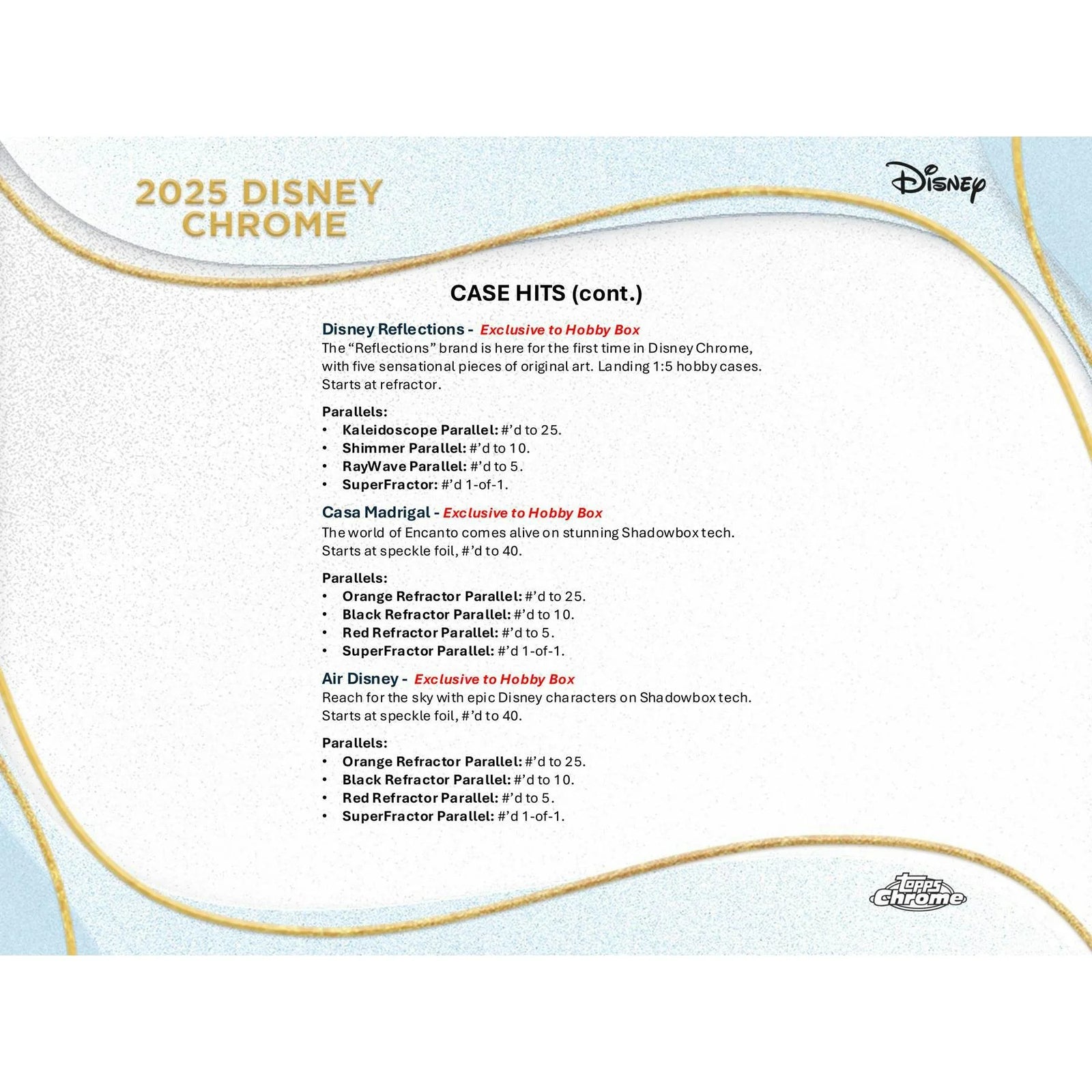 DRAFT - 2025 Topps Disney Chrome Hobby Box | Entertainment Cards