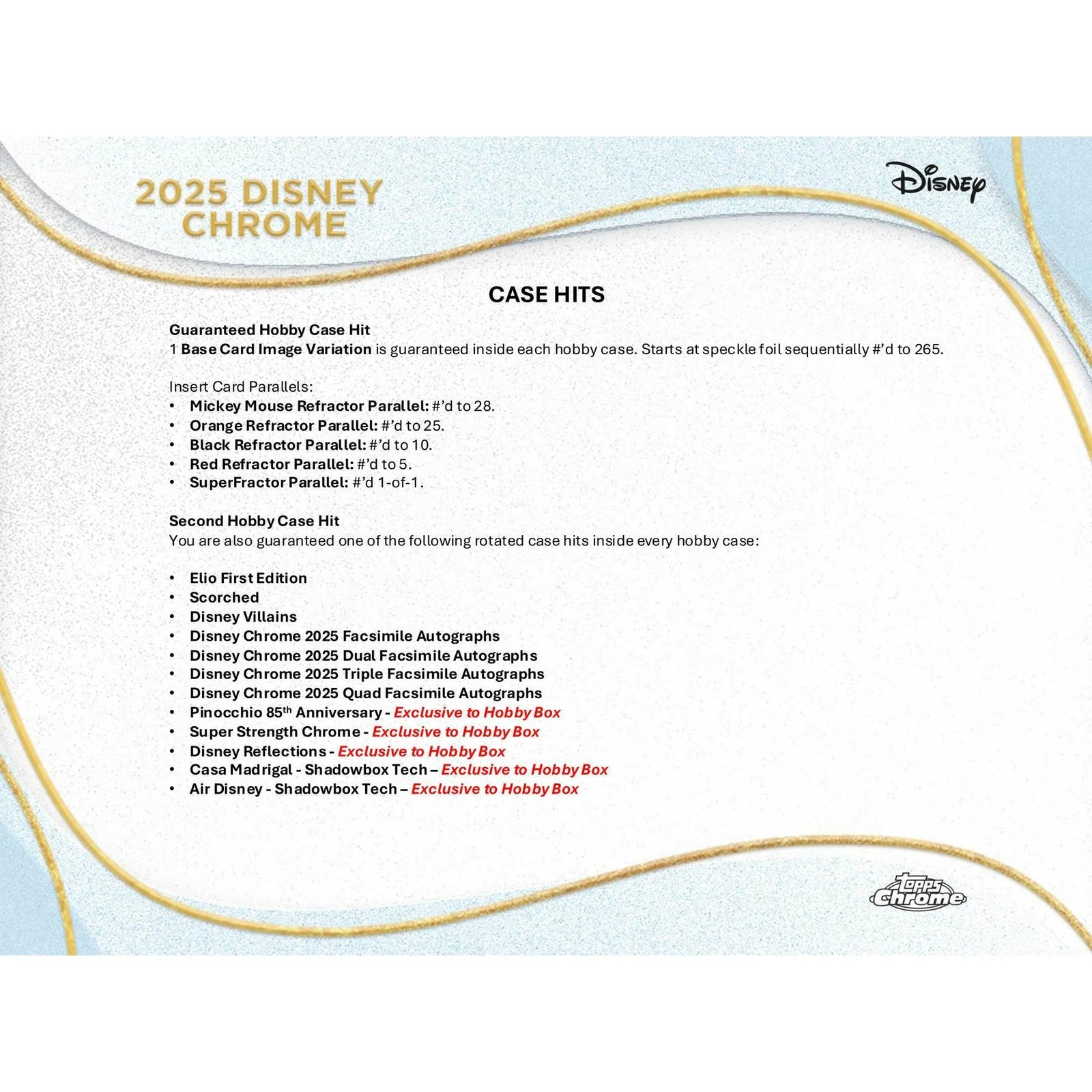 DRAFT - 2025 Topps Disney Chrome Hobby Box | Entertainment Cards