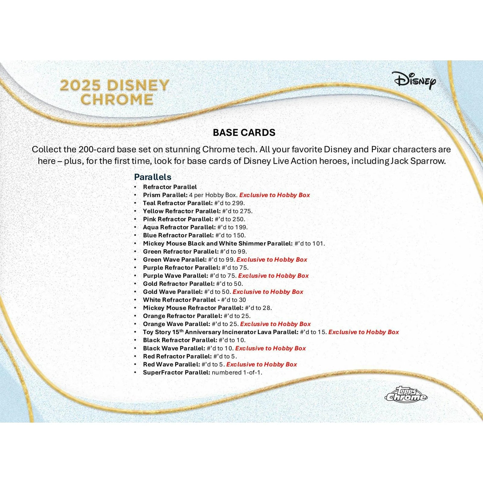 DRAFT - 2025 Topps Disney Chrome Hobby 12-Box Case