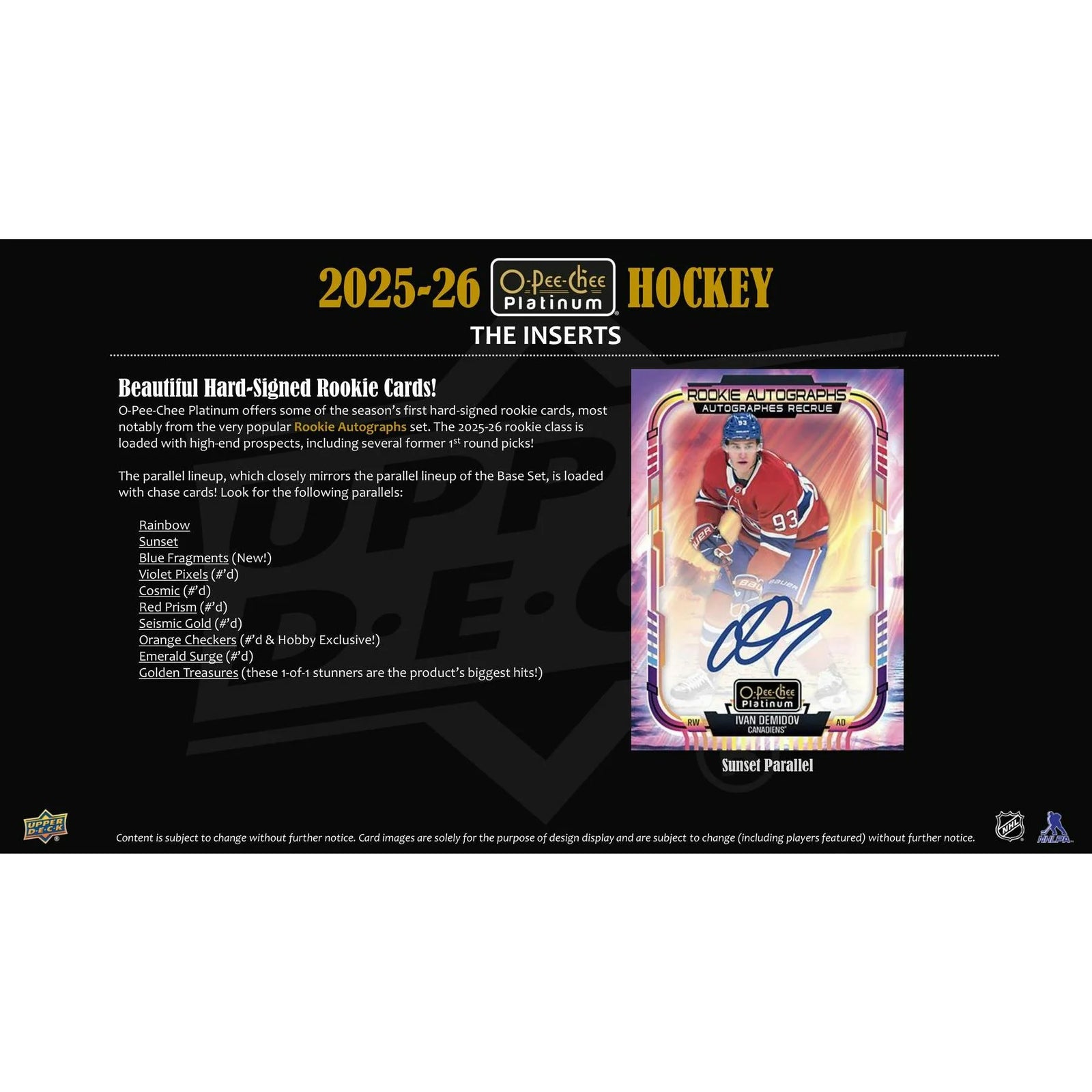 DRAFT - New 2025/26 Upper Deck O-Pee-Chee Platinum Hockey Hobby 8-Box Case