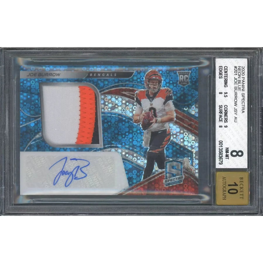 Joe Burrow 2020 Panini Prizm Rookie Blue Disco Jersey Patch Auto | 9/60