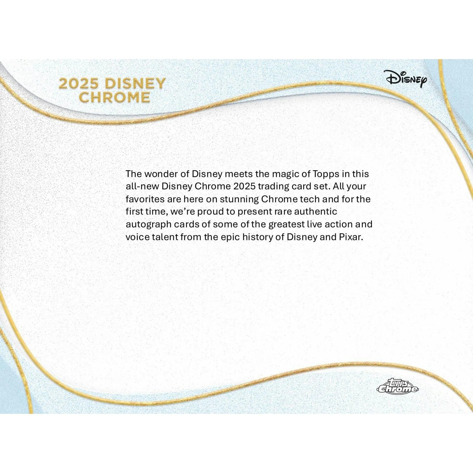DRAFT - 2025 Topps Disney Chrome Blaster 40-Box Case | SKU BV9H0THQ9Q