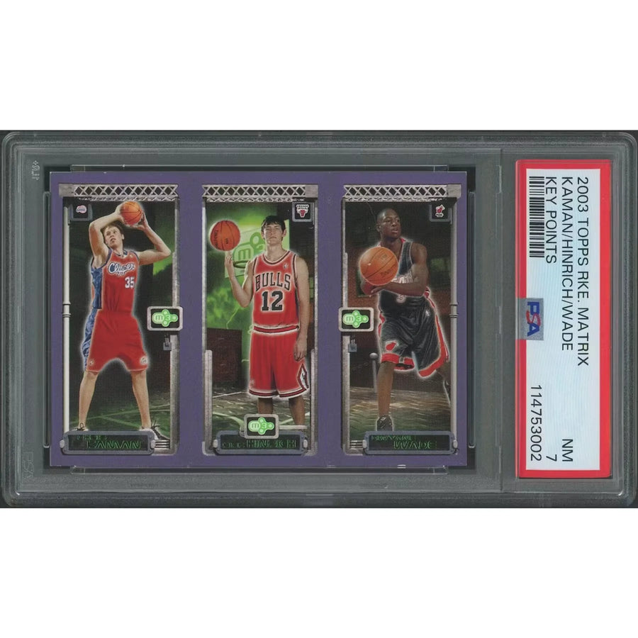 2003-04 Topps Rookie Matrix Basketball #1 Card | Kaman, Hinrich, Wade PSA 7