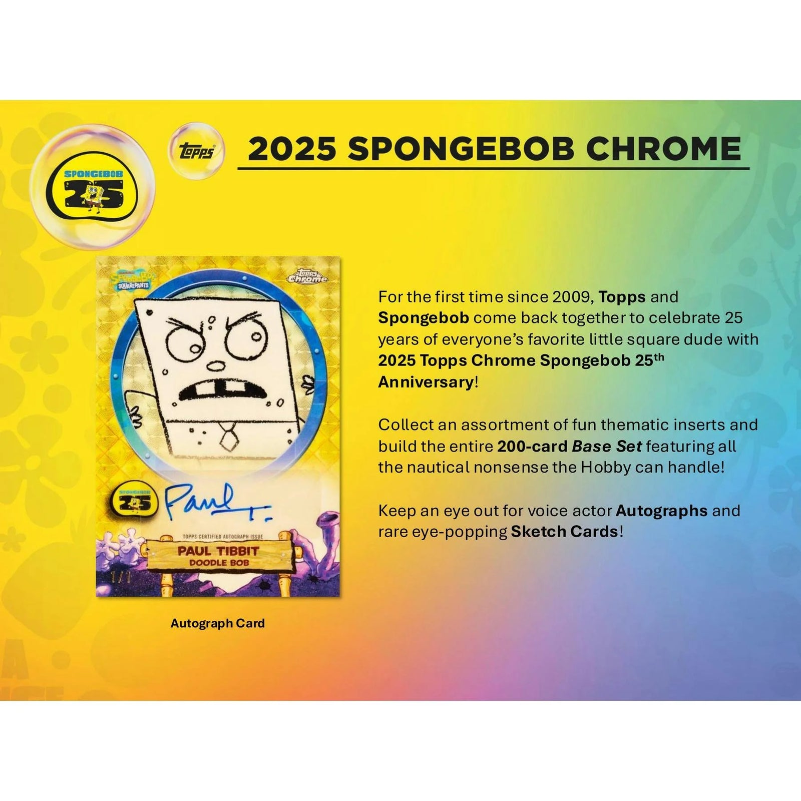 DRAFT - 2025 Topps SpongeBob Chrome 25th Anniversary Hobby 12-Box Case