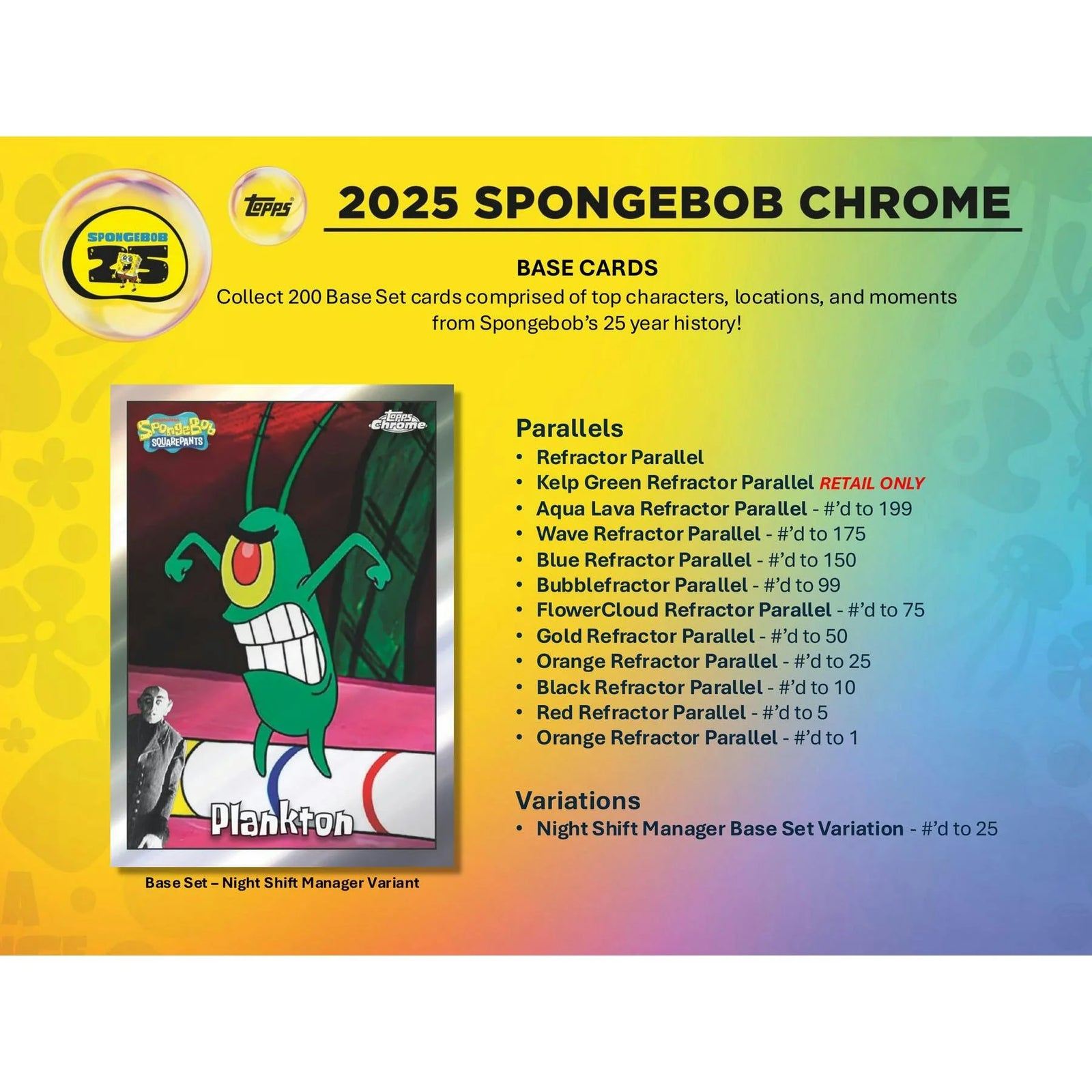 DRAFT - 2025 Topps SpongeBob Chrome 25th Anniversary Blaster Box | dacardworld:BV9O0Y9N80