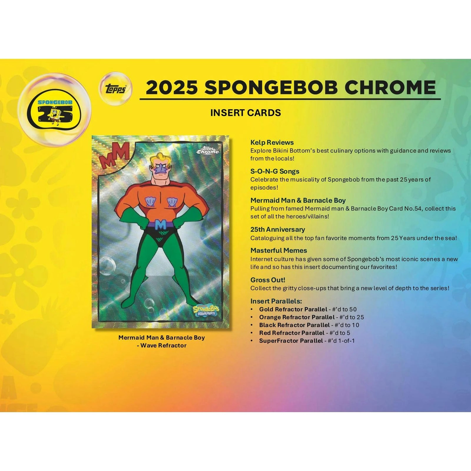 DRAFT - 2025 Topps SpongeBob Chrome 25th Anniversary Blaster Box | dacardworld:BV9O0Y9N80