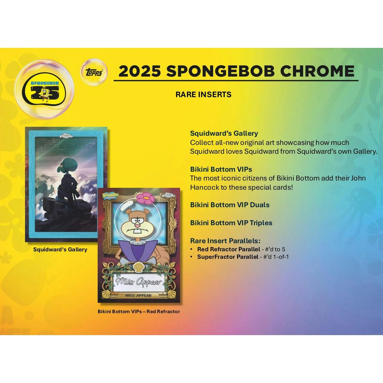 DRAFT - 2025 Topps SpongeBob Chrome 25th Anniversary Blaster 40-Box Case