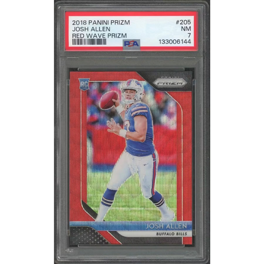 Josh Allen 2018 Panini Prizm Red Wave Rookie Card | PSA 7