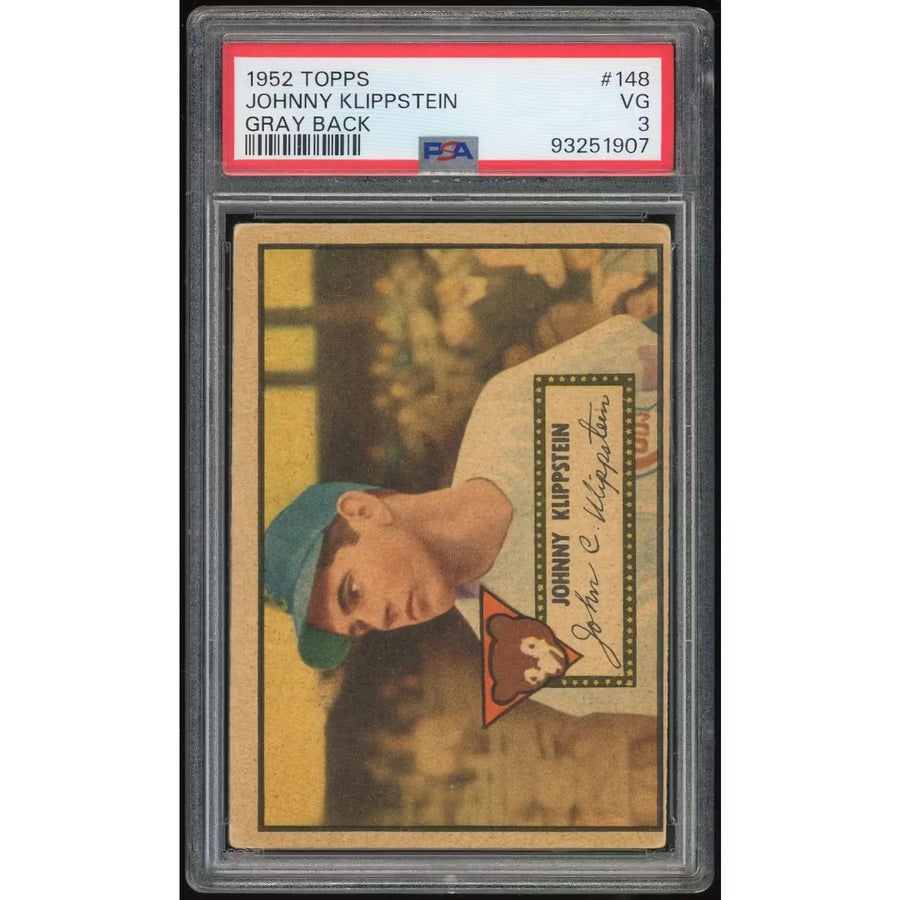 1952 Topps #148 Johnny Klippstein Gray Back | PSA 3 1907