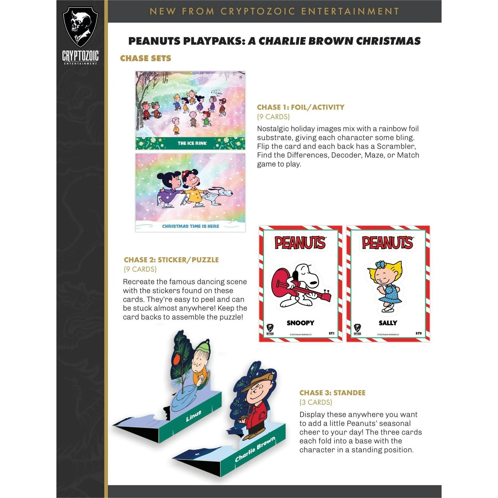 DRAFT - 2025 Cryptozoic Peanuts Playpaks A Charlie Brown Christmas Gravity Feed 12-Box Case