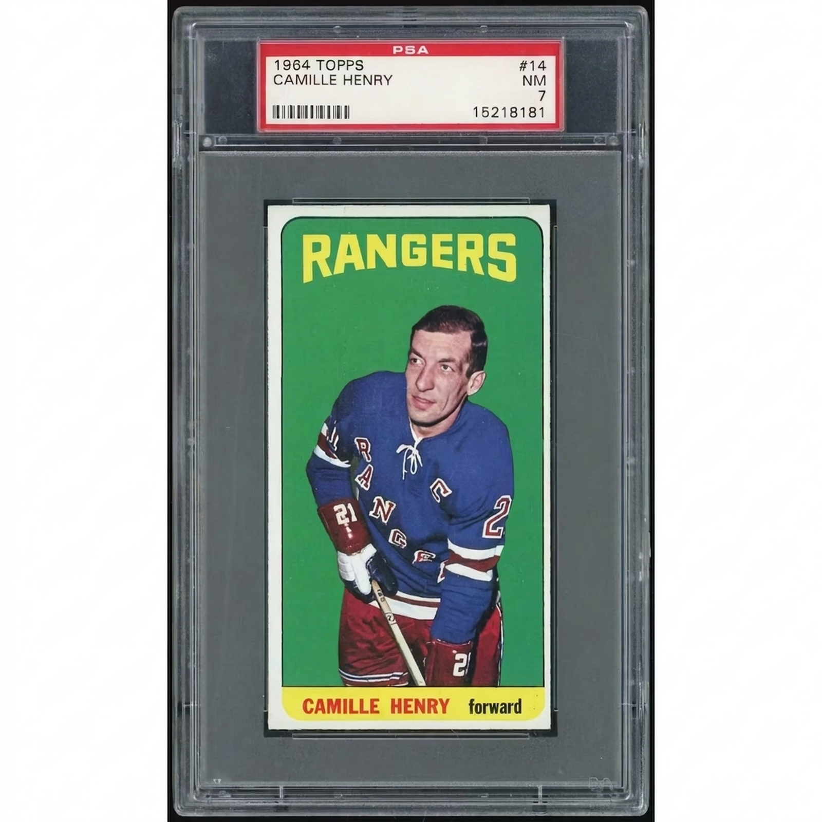 Camille Henry 1964-65 Topps #14 Hockey Card | PSA 7
