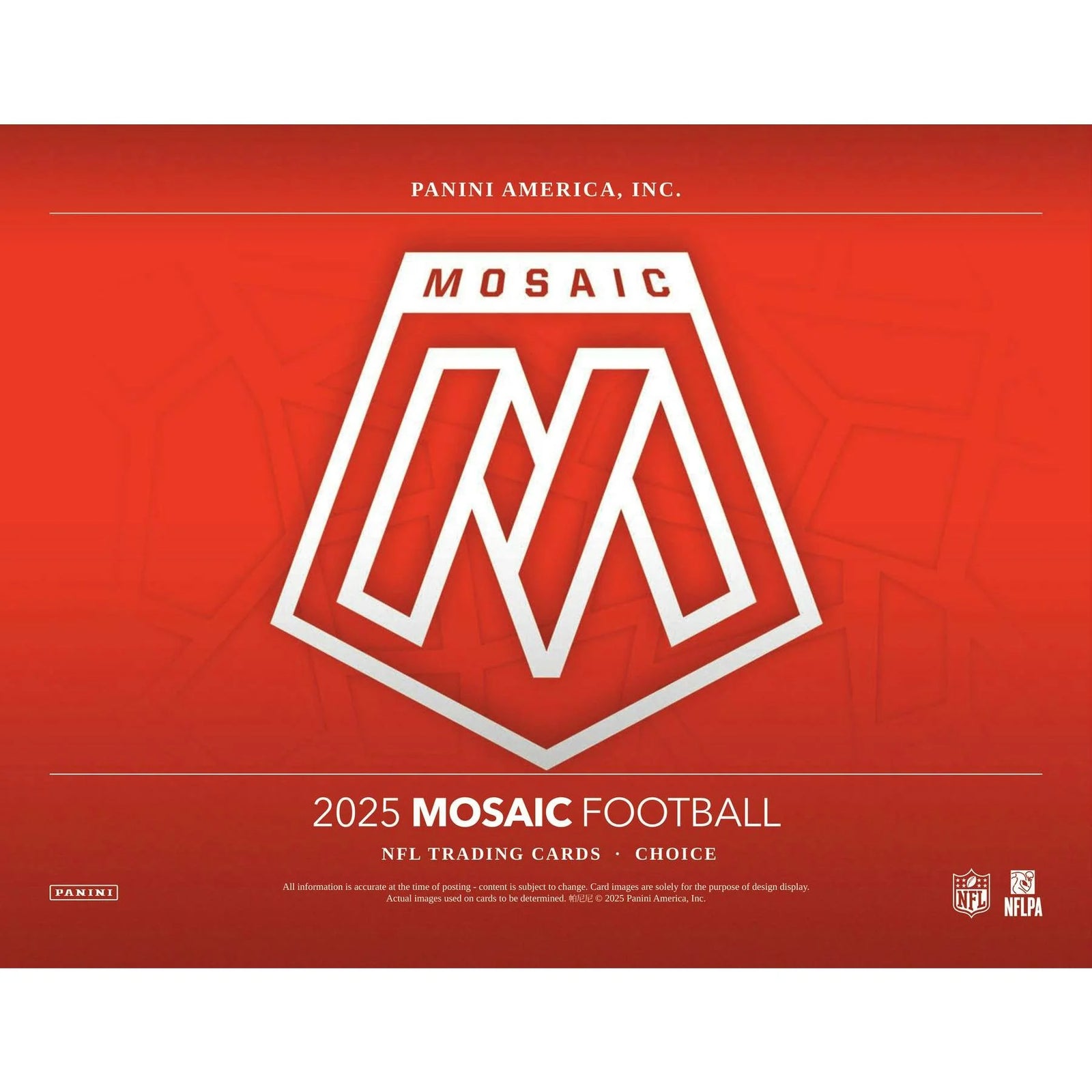 DRAFT - 2025 Panini Mosaic Football Choice 20-Box Case | SKU BV9U0KN6U1