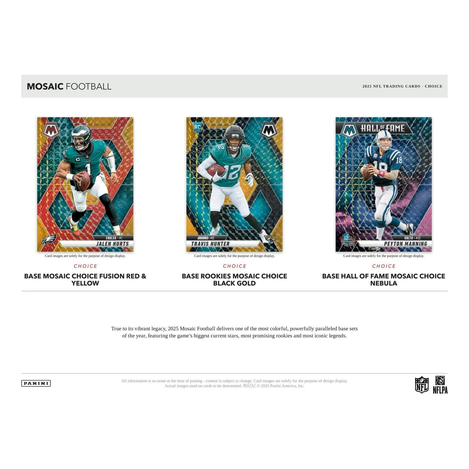 DRAFT - 2025 Panini Mosaic Football Choice 20-Box Case | SKU BV9U0KN6U1