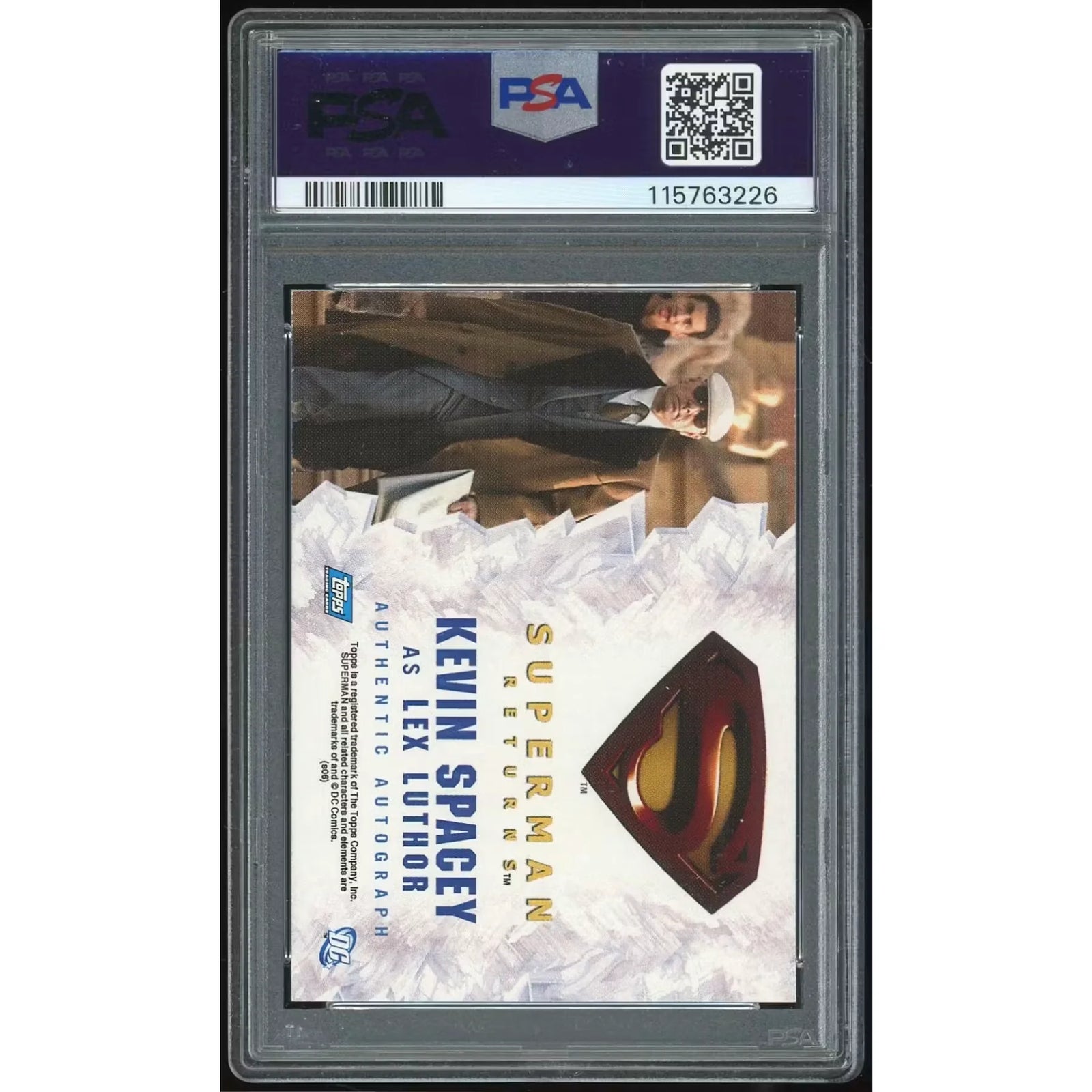 Kevin Spacey Signed 2006 Topps Superman Returns Card | PSA 6 Auto 9