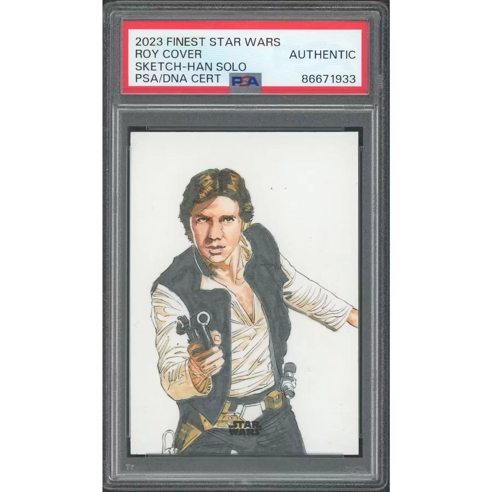 Han Solo Signed Sketch Card | 2023 Star Wars Topps Finest Roy Cover