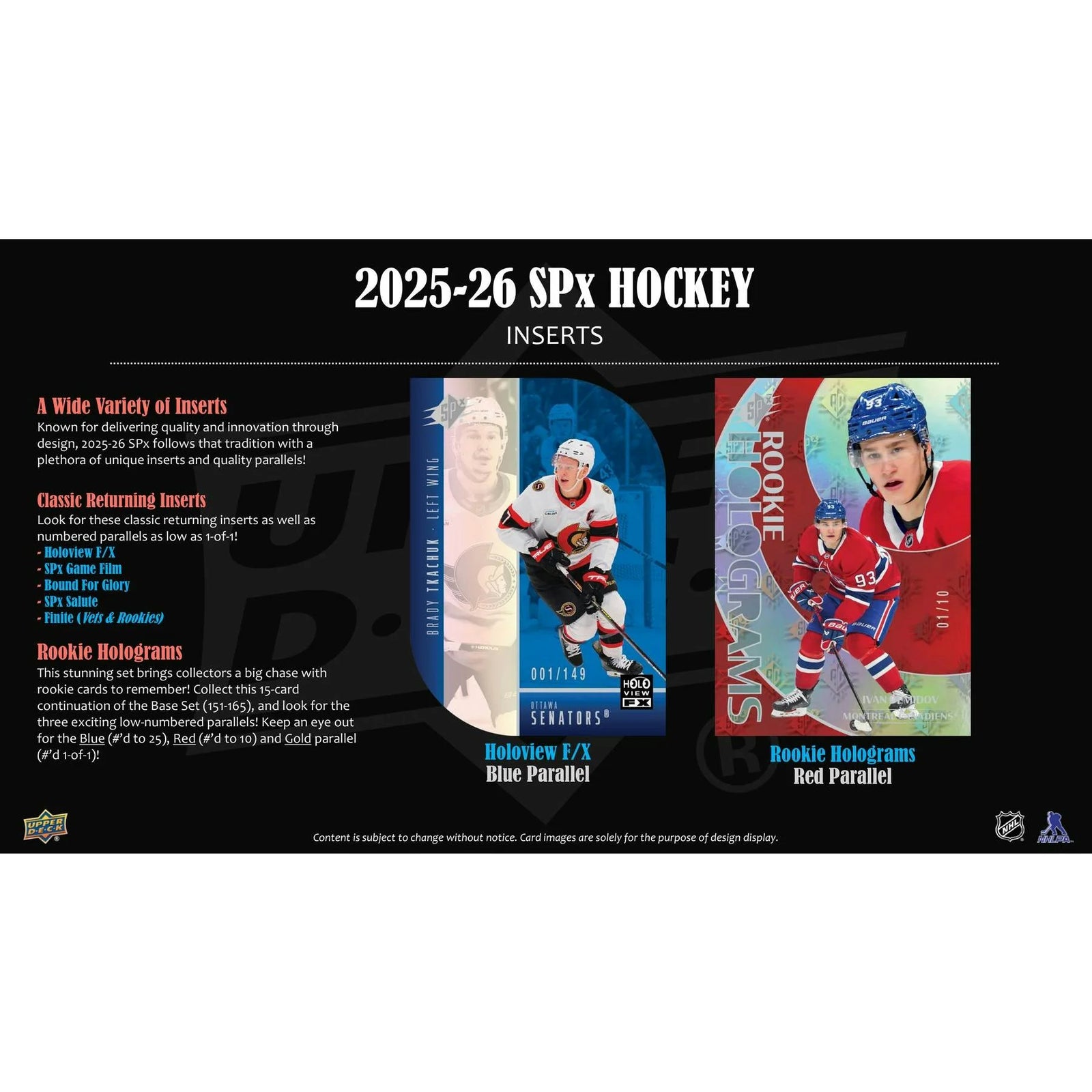 DRAFT - New 2025/26 Upper Deck SPx Hockey Hobby 20-Box Case