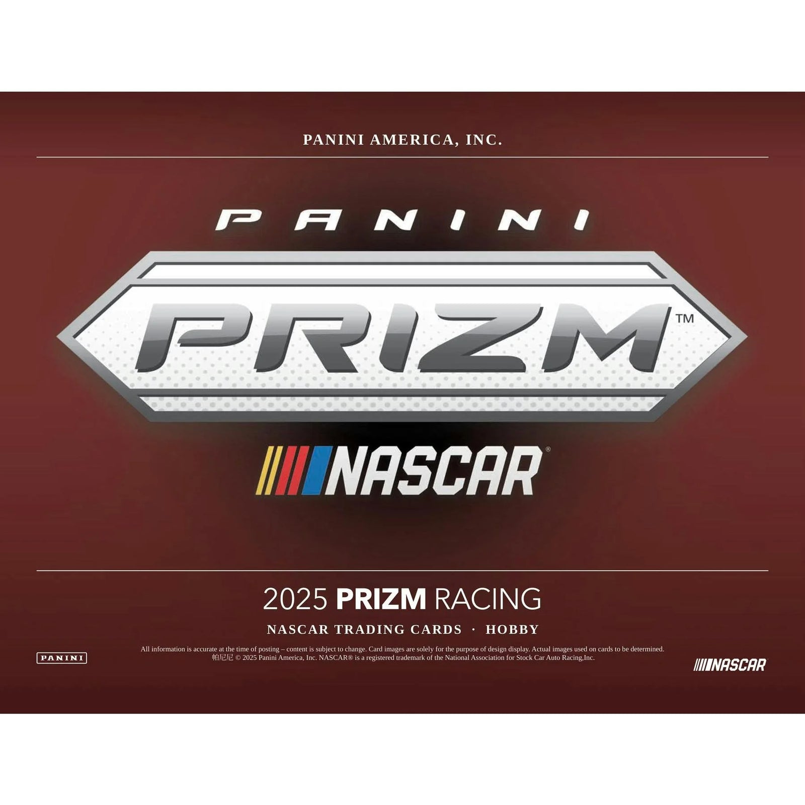 DRAFT - 2025 Panini Prizm NASCAR Racing Hobby Box | dacardworld:BVA10J9GDL