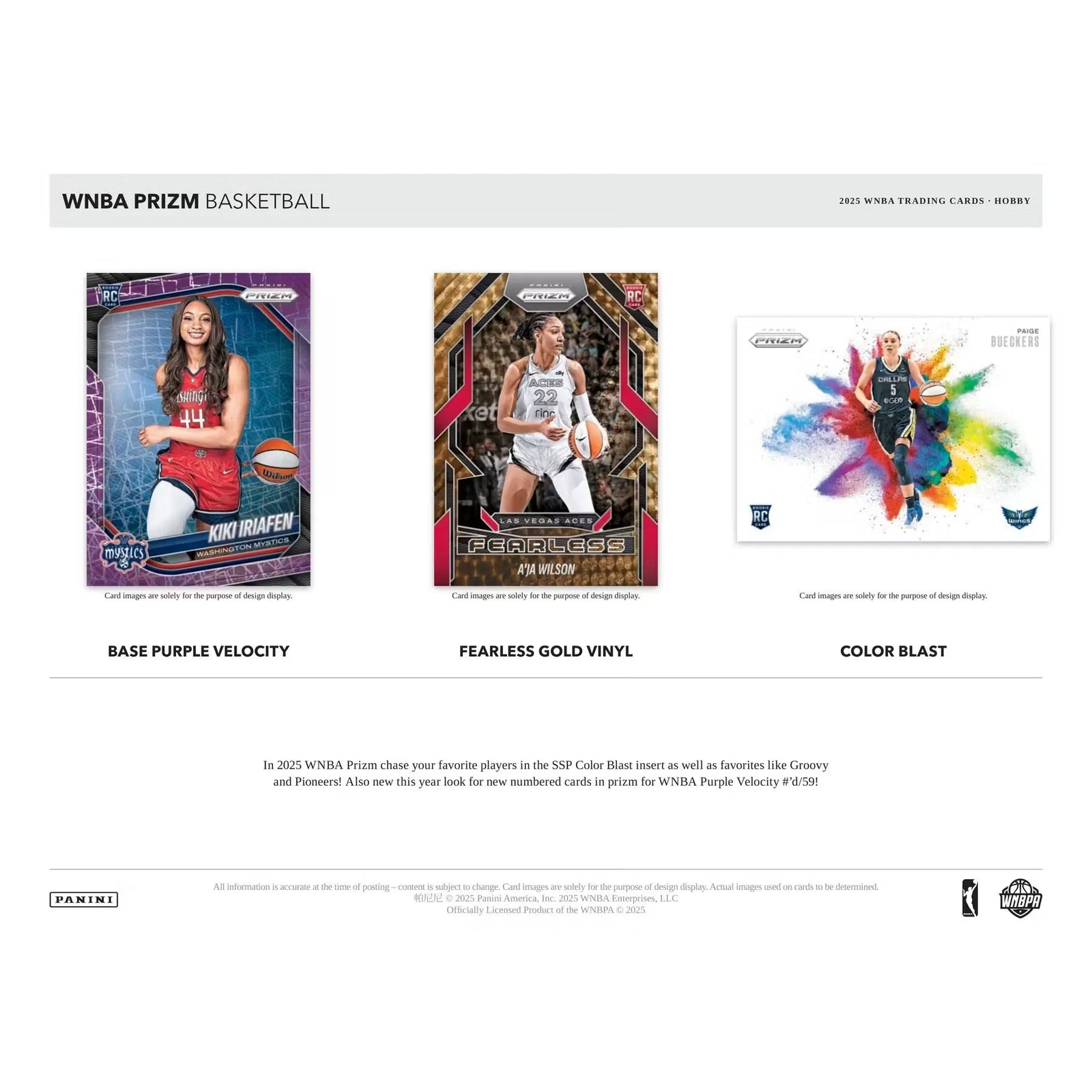 2025 Panini Prizm WNBA Basketball Hobby Box (Ships Sealed Only)