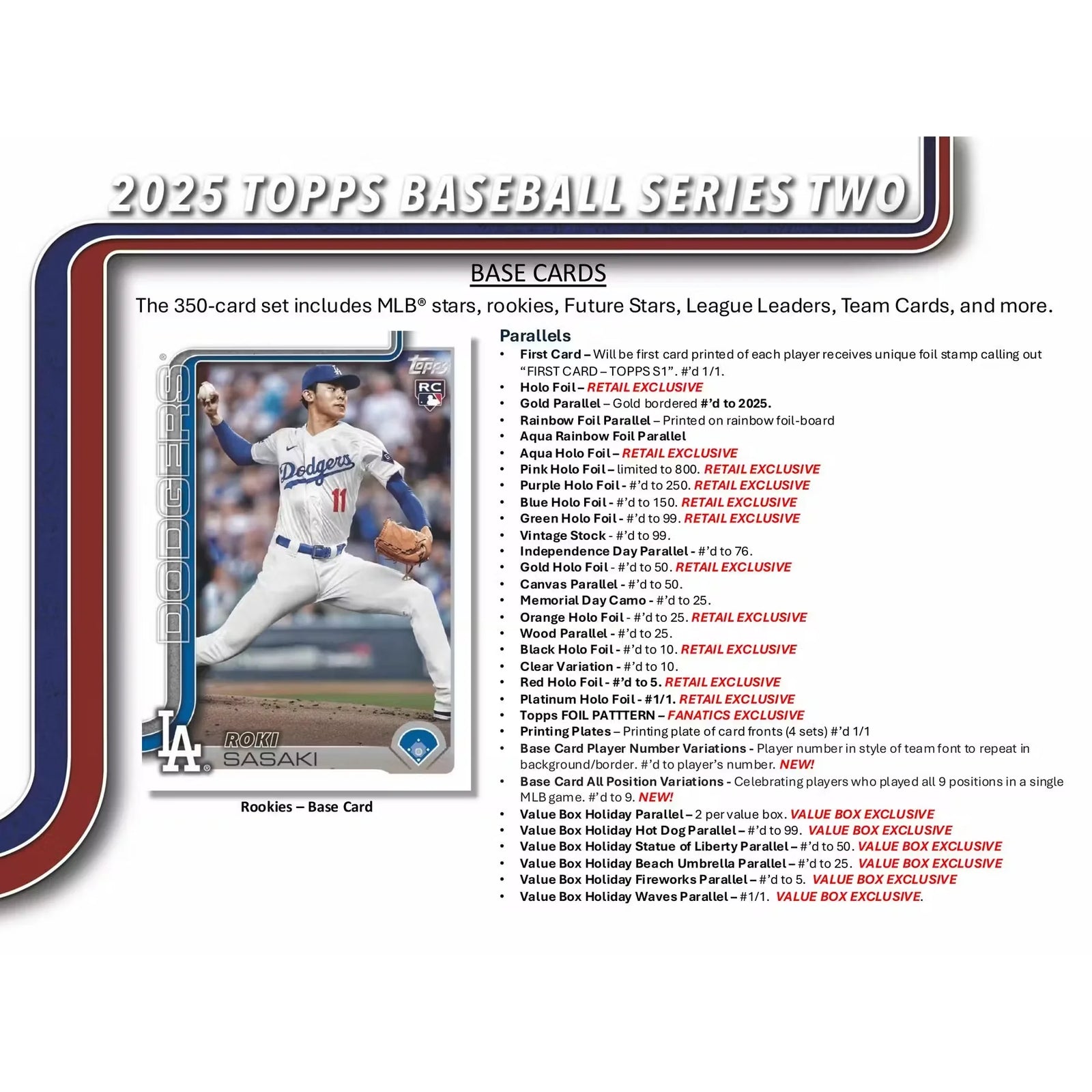 2025 Topps Series 2 Baseball Retail Box 20 Pack