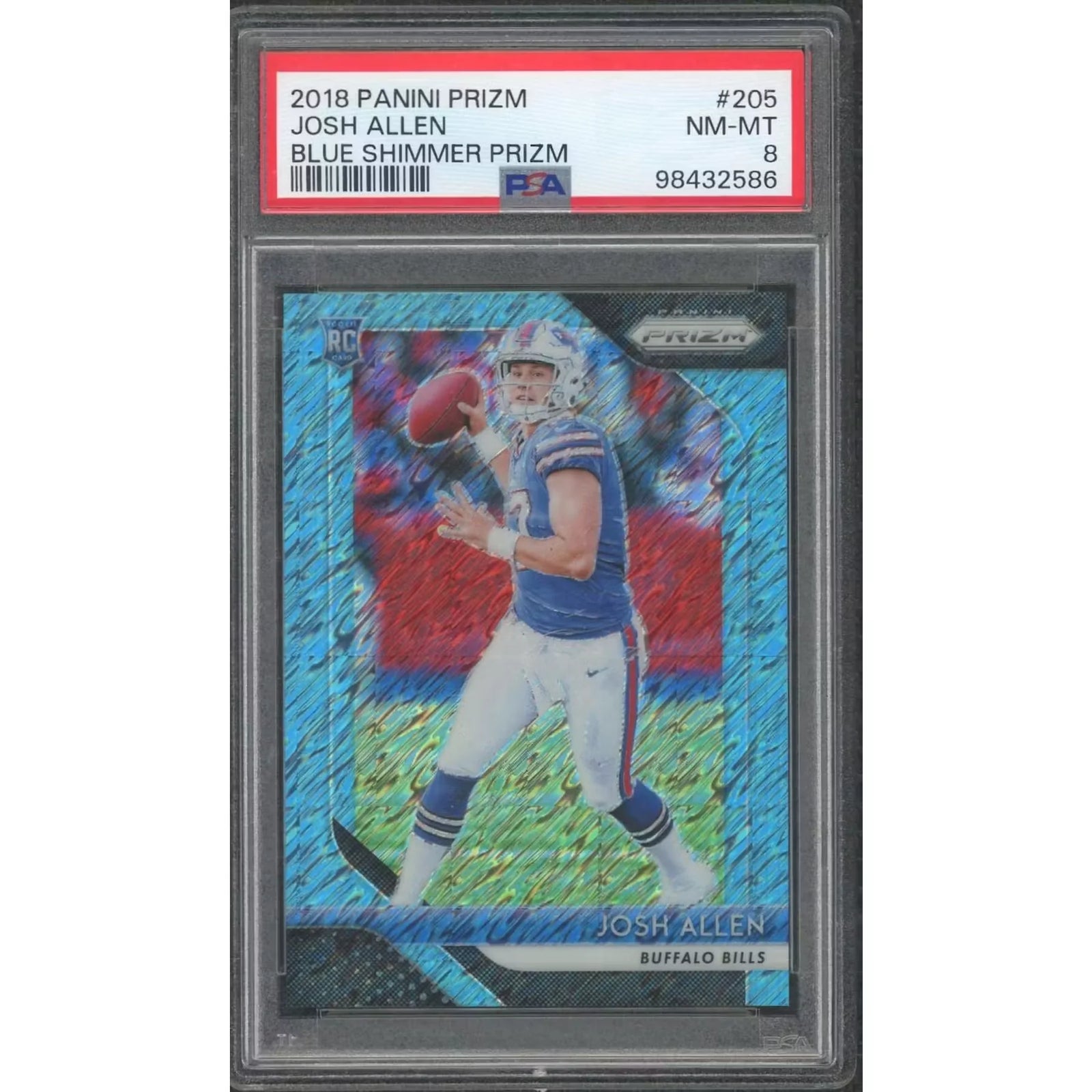 Josh Allen 2018 Panini Prizm Blue Shimmer/9 | PSA 8 #205