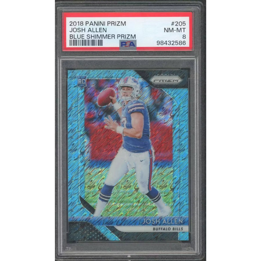 Josh Allen 2018 Panini Prizm Blue Shimmer/9 | PSA 8 #205