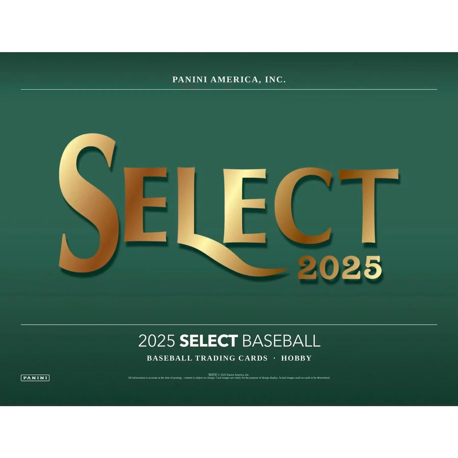 2025 Panini Select Baseball Hobby 12-Box Case (Ships Sealed Only)