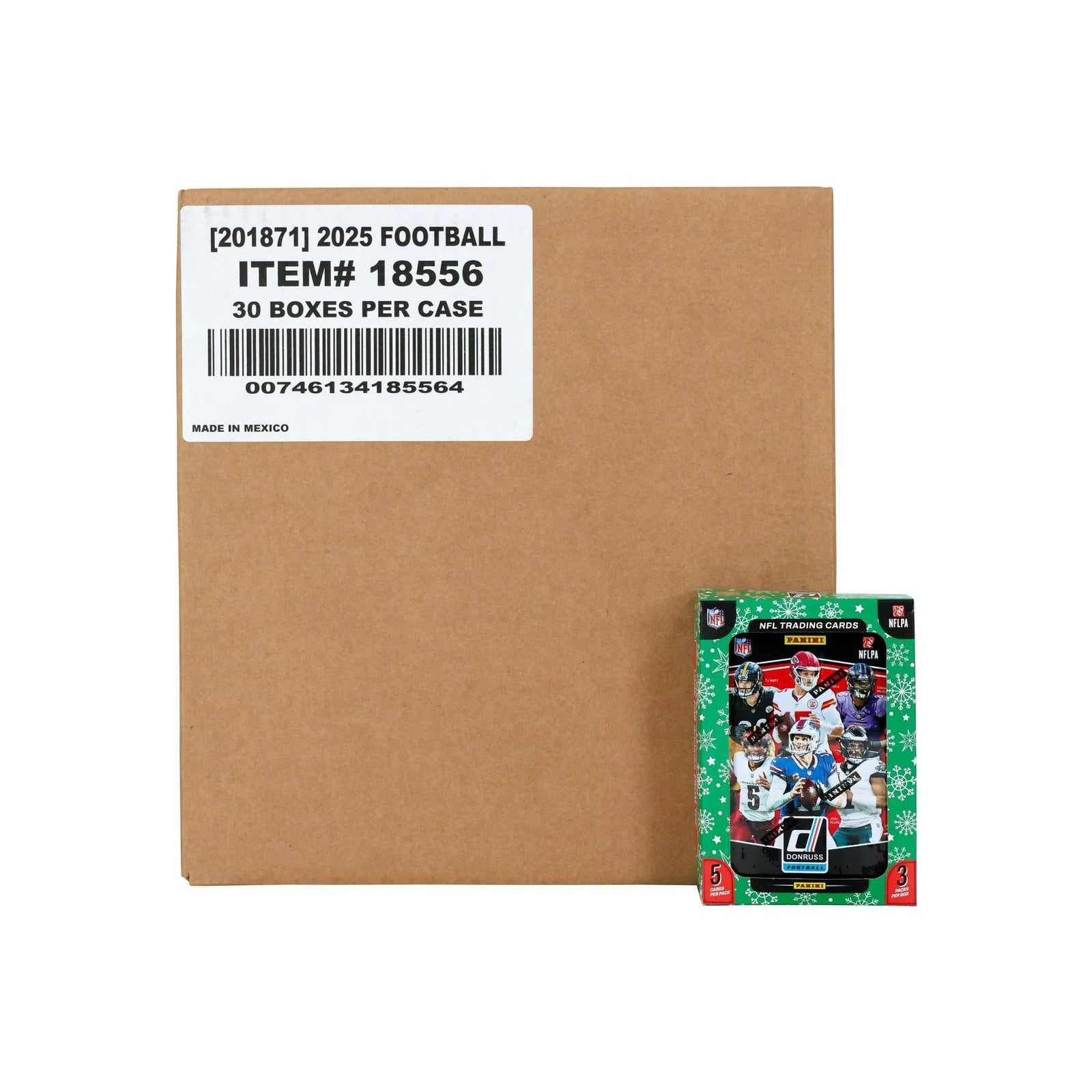DRAFT - New 2025 Panini Donruss Football Winter Holiday 30-Tin Case (Box)