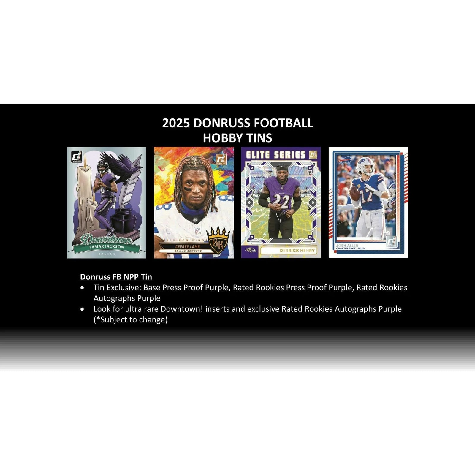 DRAFT - New 2025 Panini Donruss Football Winter Holiday 30-Tin Case (Box)