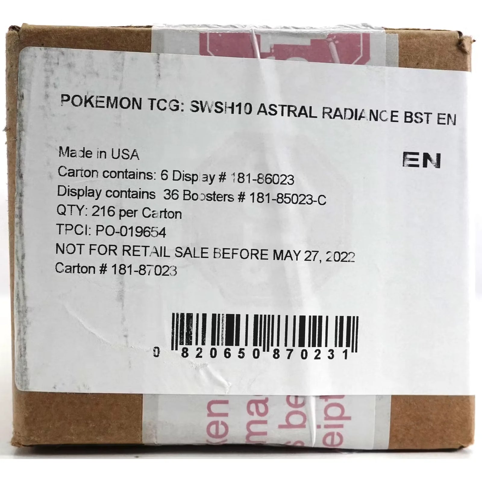 Pokemon Sword & Shield Astral Radiance Booster 6-Box Case | Sealed (Ships Sealed Only)