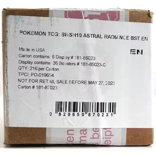 Pokemon Sword & Shield Astral Radiance Booster 6-Box Case | Sealed (Ships Sealed Only)