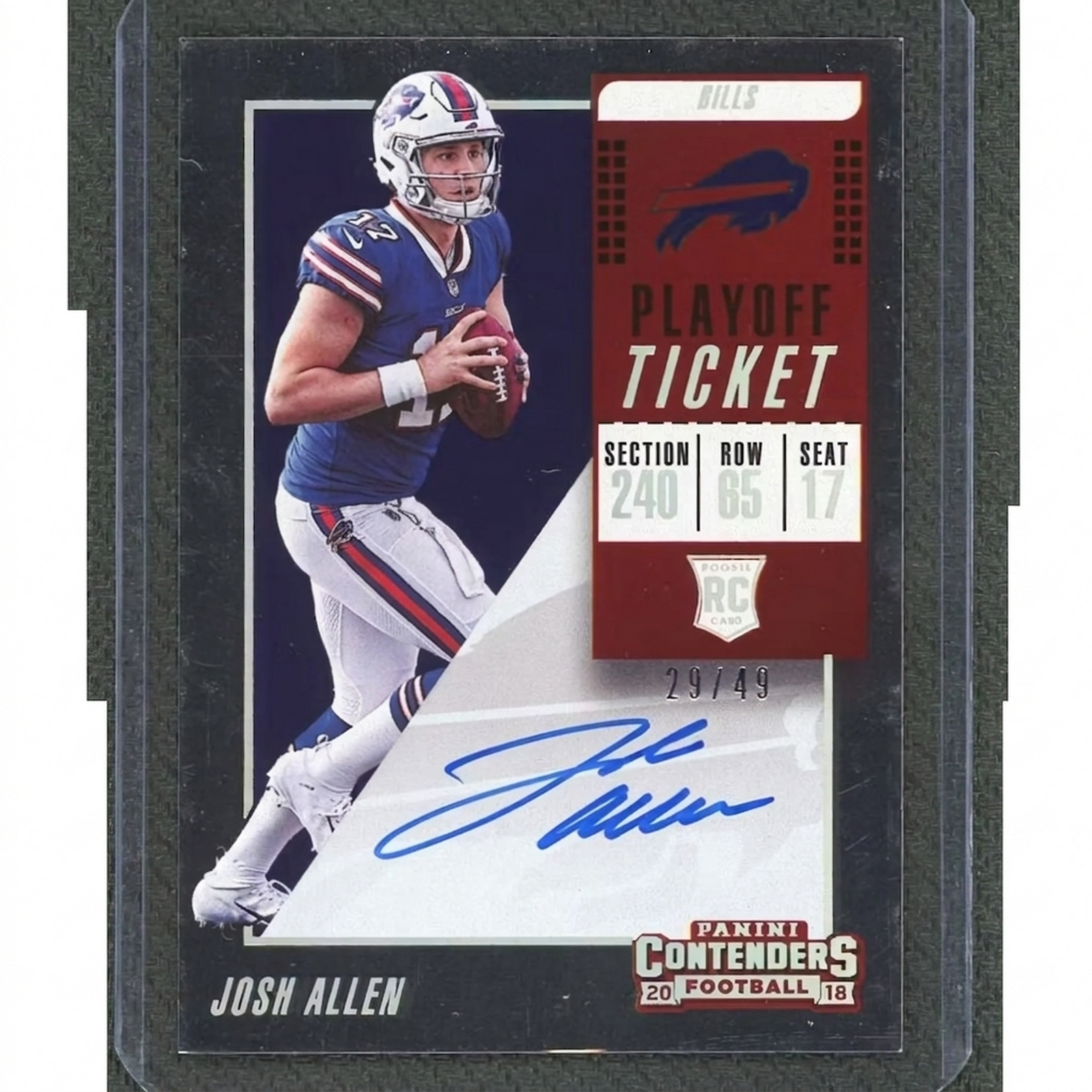 Josh Allen 2018 Panini Contenders Playoff Ticket Auto |/49