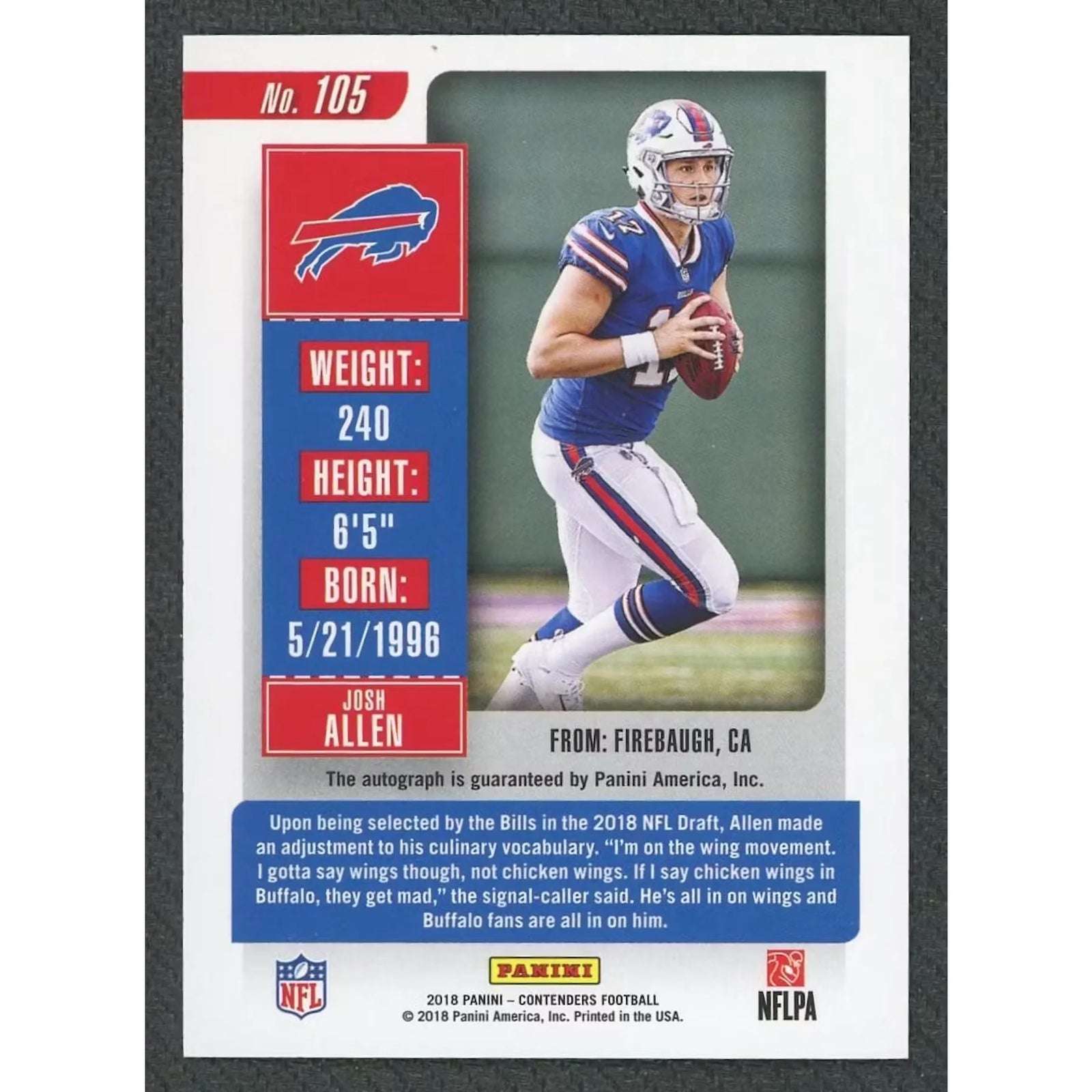 Josh Allen 2018 Panini Contenders Playoff Ticket Auto |/49