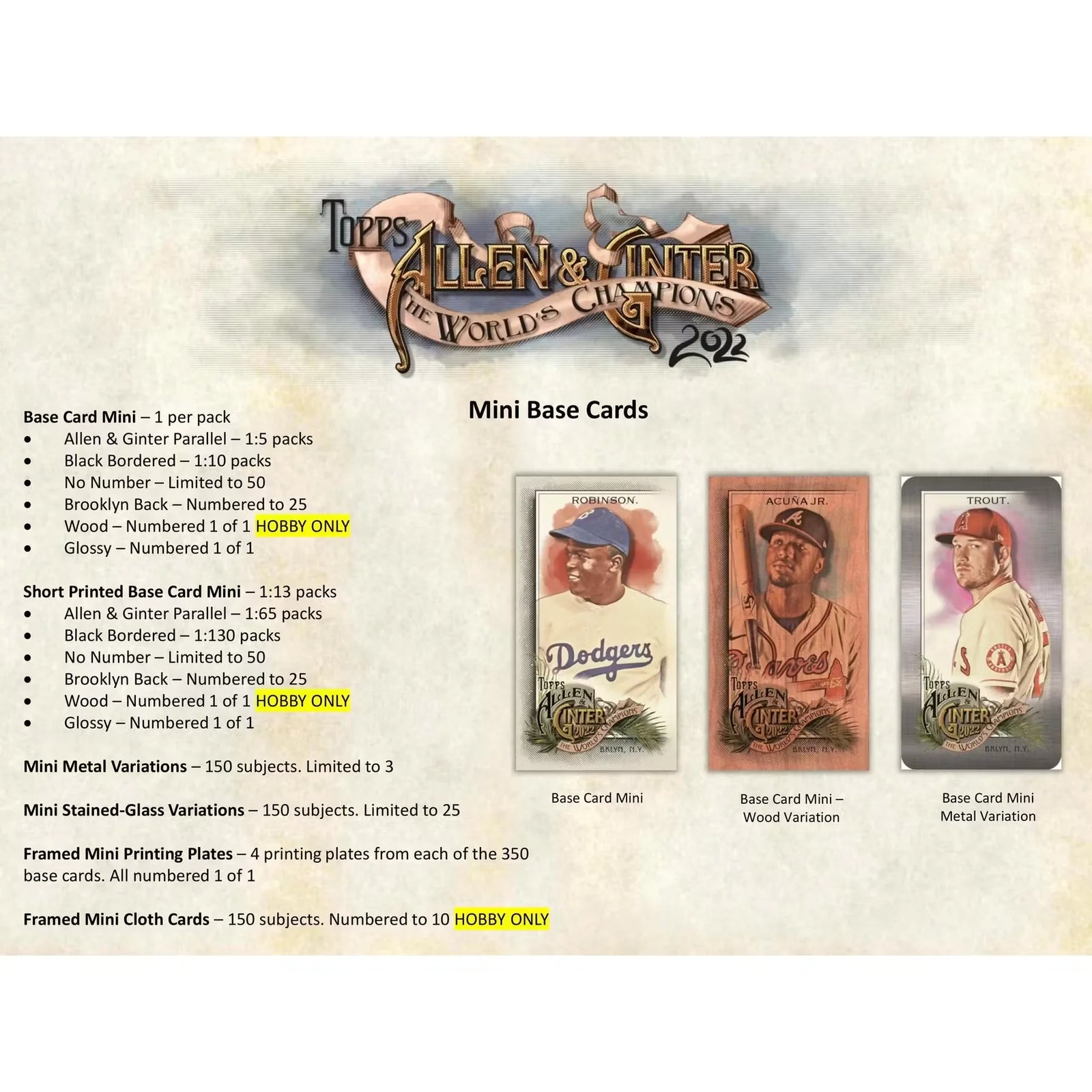 2022 Topps Allen & Ginter Baseball Hobby Box (Ships Sealed Only) - D