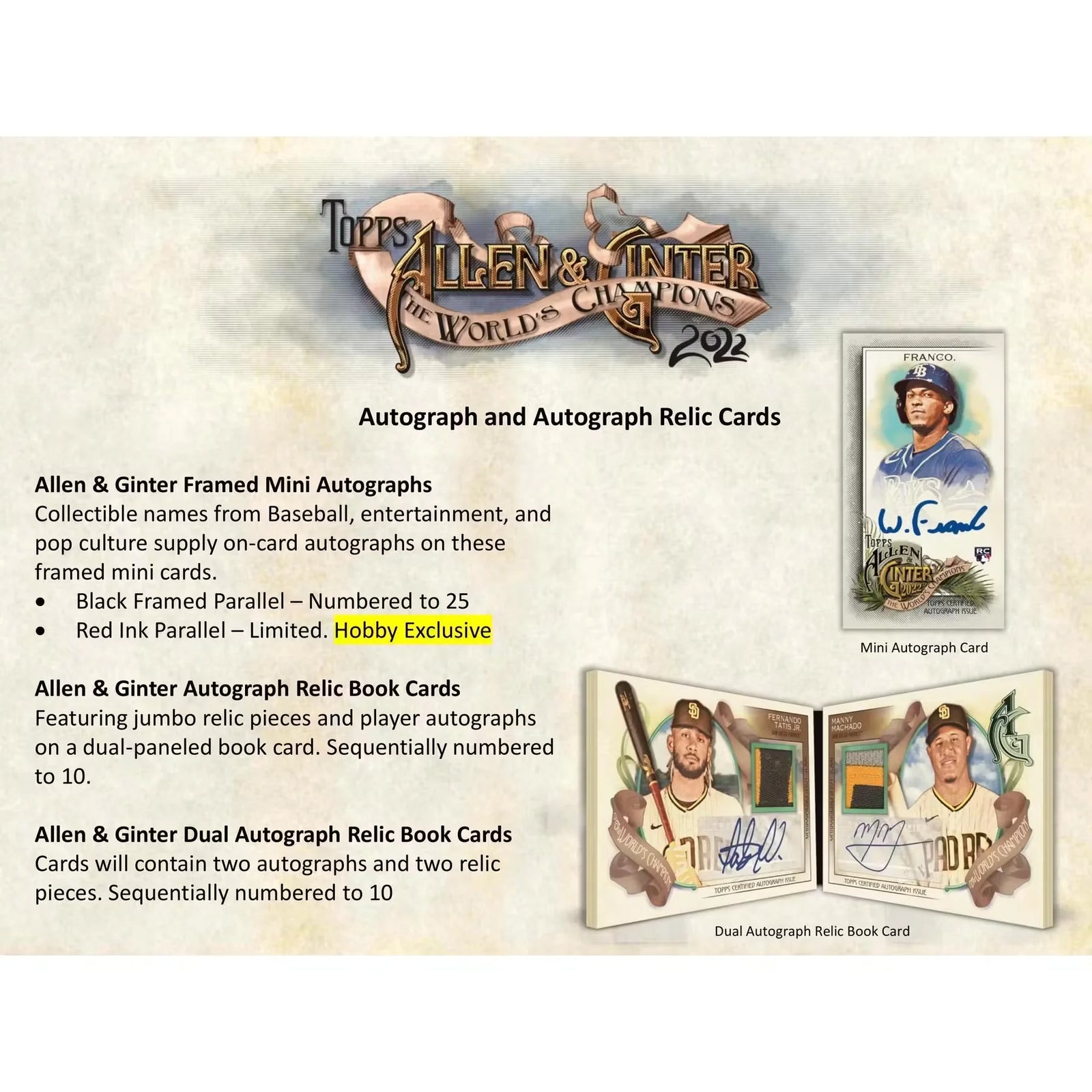 2022 Topps Allen & Ginter Baseball Hobby Box (Ships Sealed Only) - D