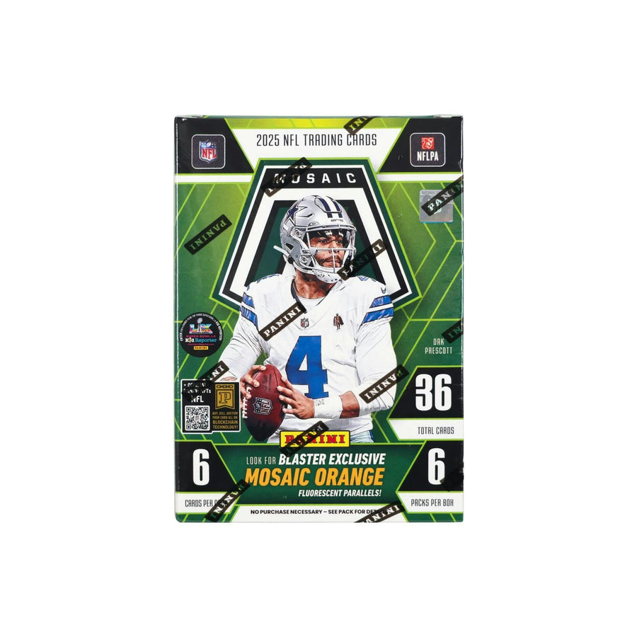 DRAFT - 2025 Panini Mosaic Football Blaster Box (Mosaic Orange Parallels) (Green Box)