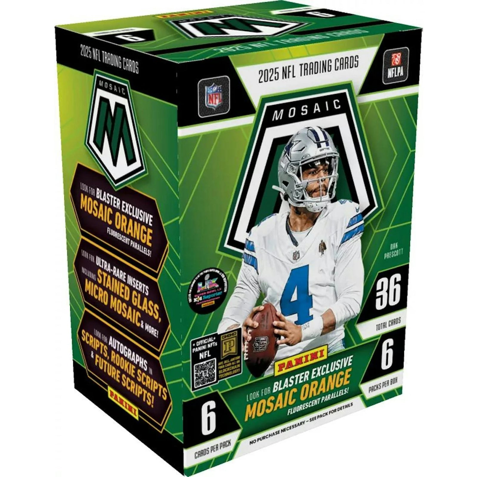 DRAFT - 2025 Panini Mosaic Football Blaster Box (Mosaic Orange Parallels) (Green Box)