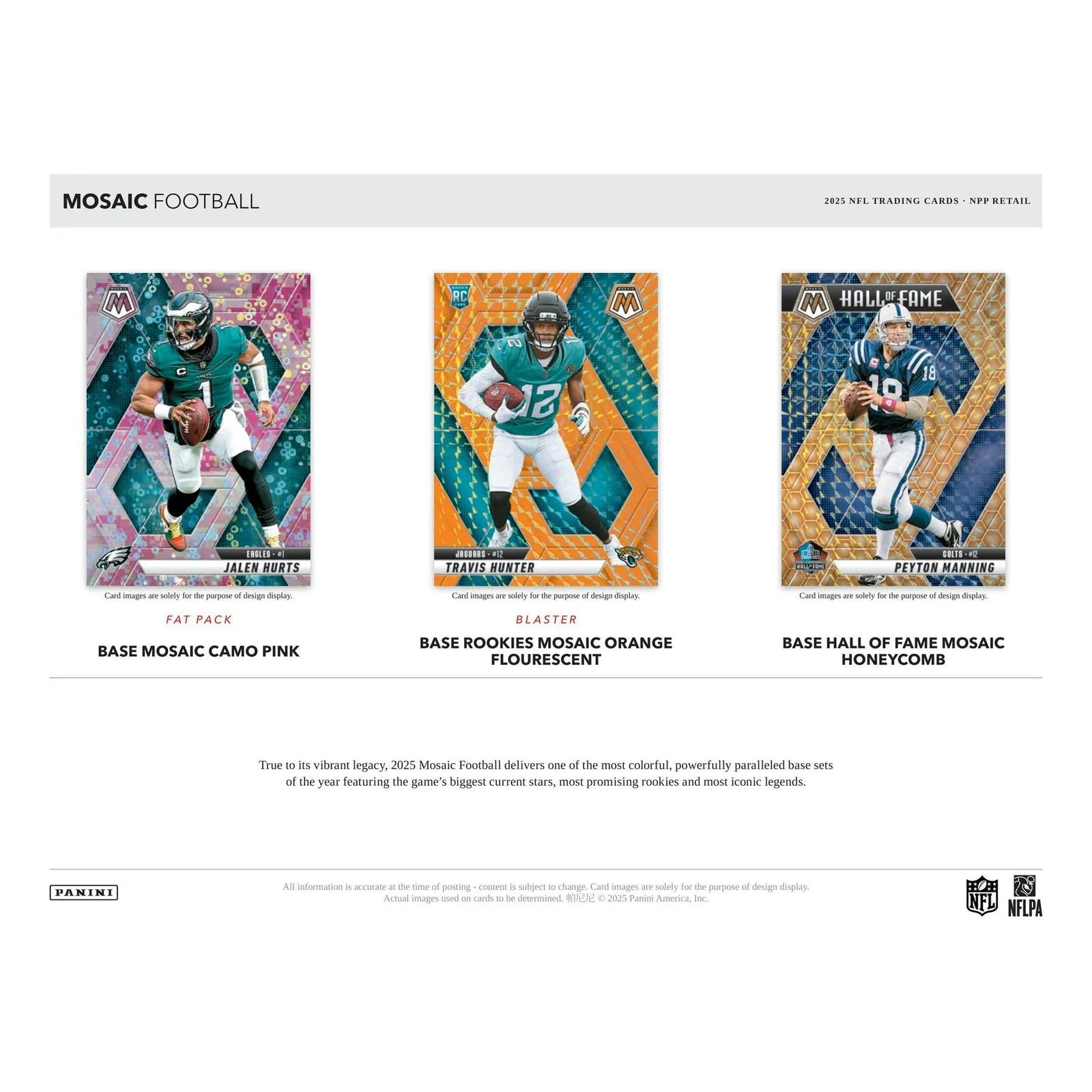 DRAFT - 2025 Panini Mosaic Football Blaster Box (Mosaic Orange Parallels) (Green Box)