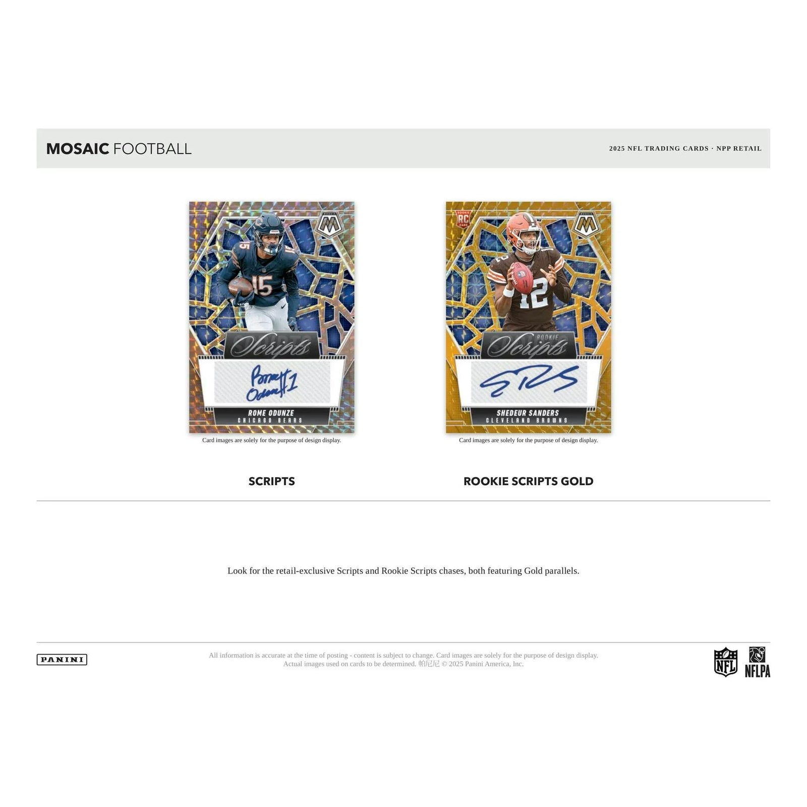 DRAFT - 2025 Panini Mosaic Football Blaster Box (Mosaic Orange Parallels) (Green Box)